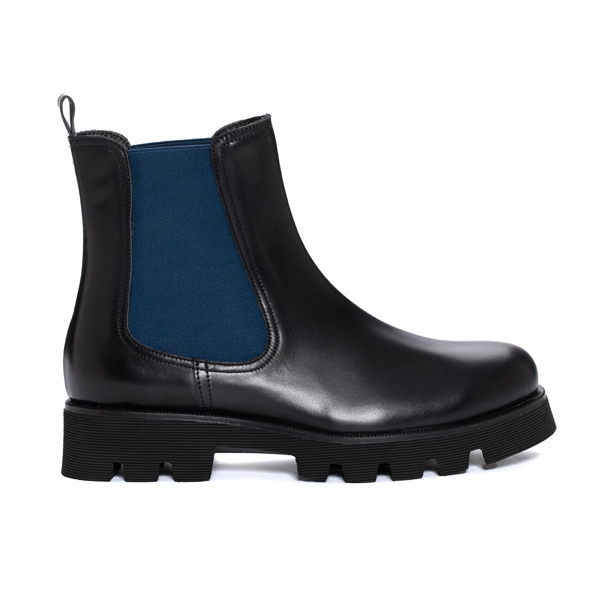 BOTIN PLATAFORMA JENNY VAQUETA NEGRO & SKY BLUE