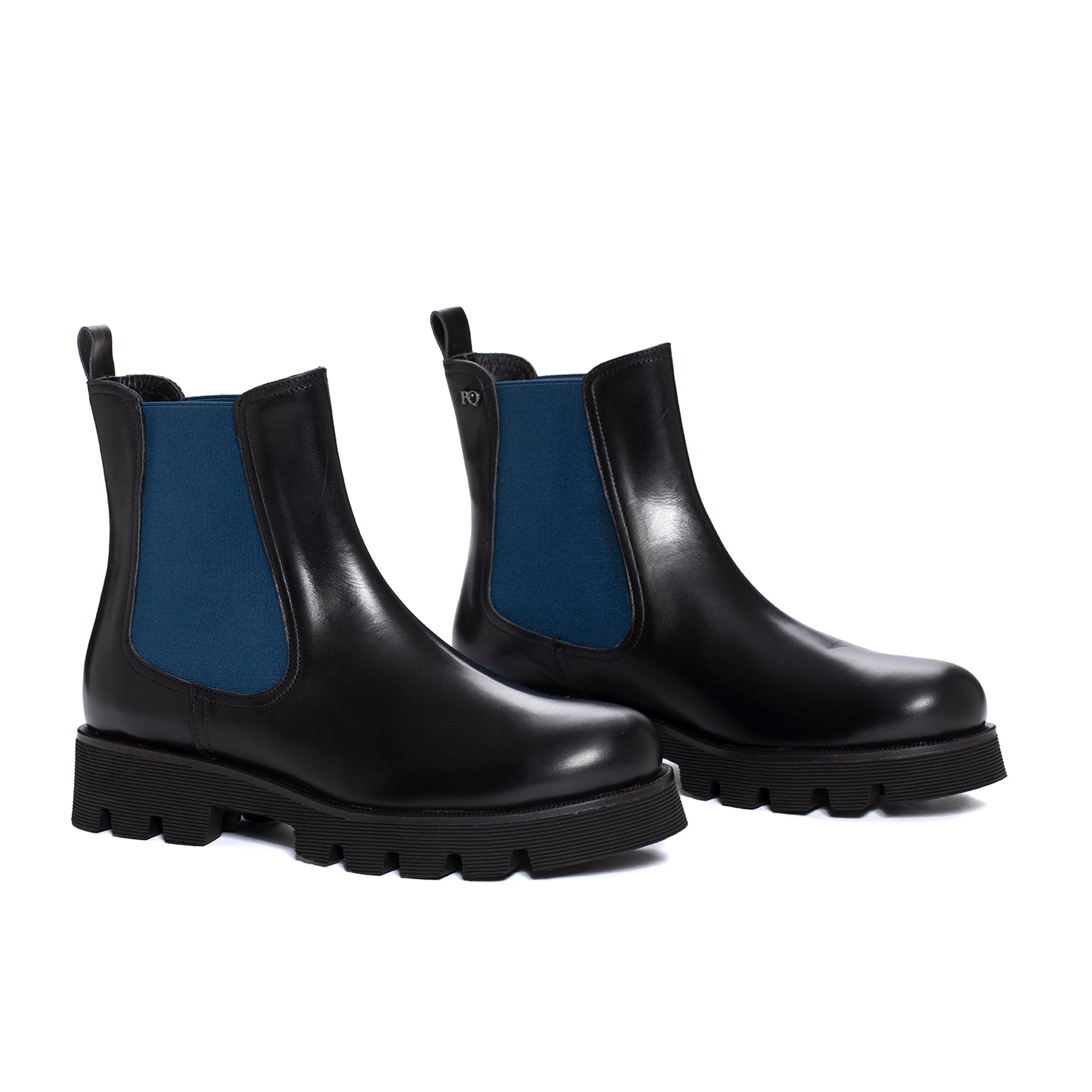 BOTIN PLATAFORMA JENNY VAQUETA NEGRO & SKY BLUE