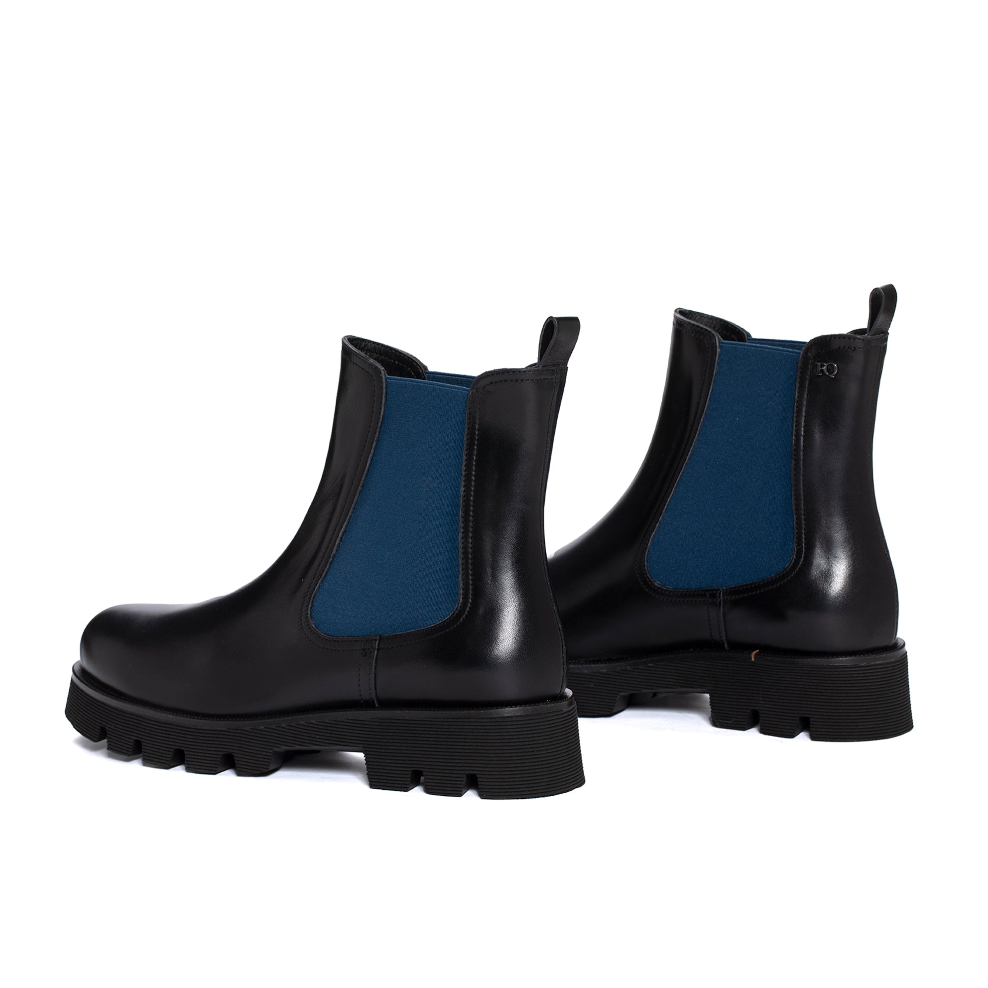 BOTIN PLATAFORMA JENNY VAQUETA NEGRO & SKY BLUE