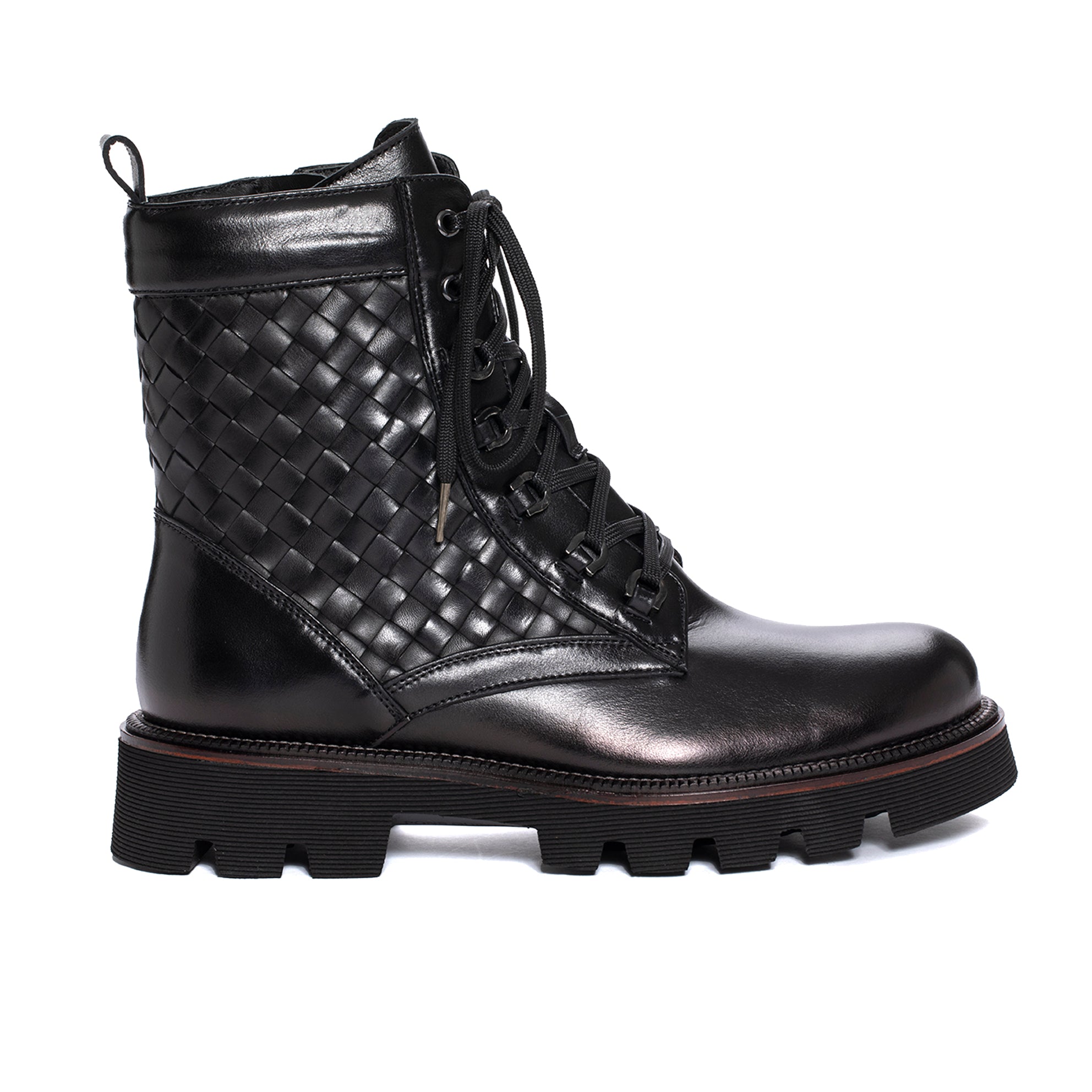 BLACK BRAIDED JENNY PLATFORM BOOT