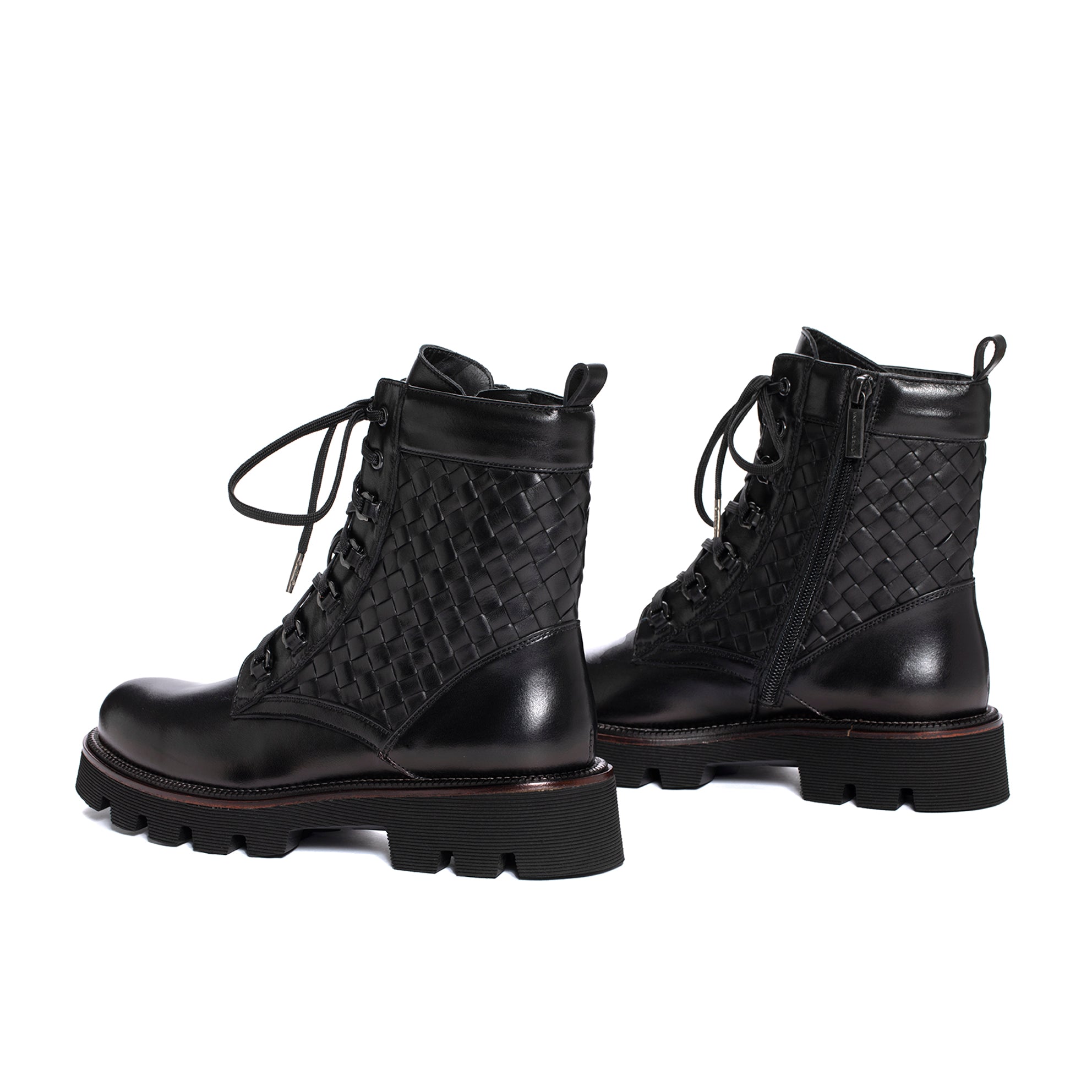 BLACK BRAIDED JENNY PLATFORM BOOT