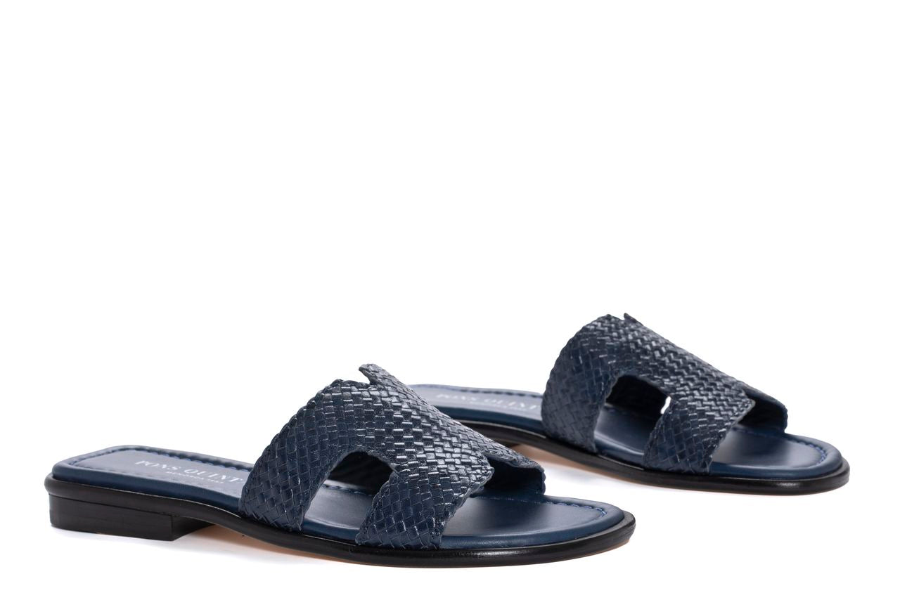 TINA BLUE FLAT SANDAL