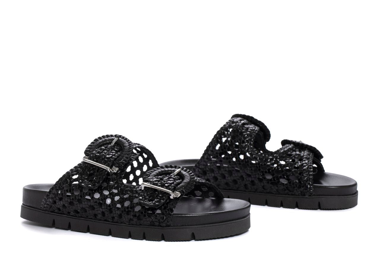 SANDALIA PLANA FUSSBETT CAIMAN NEGRO