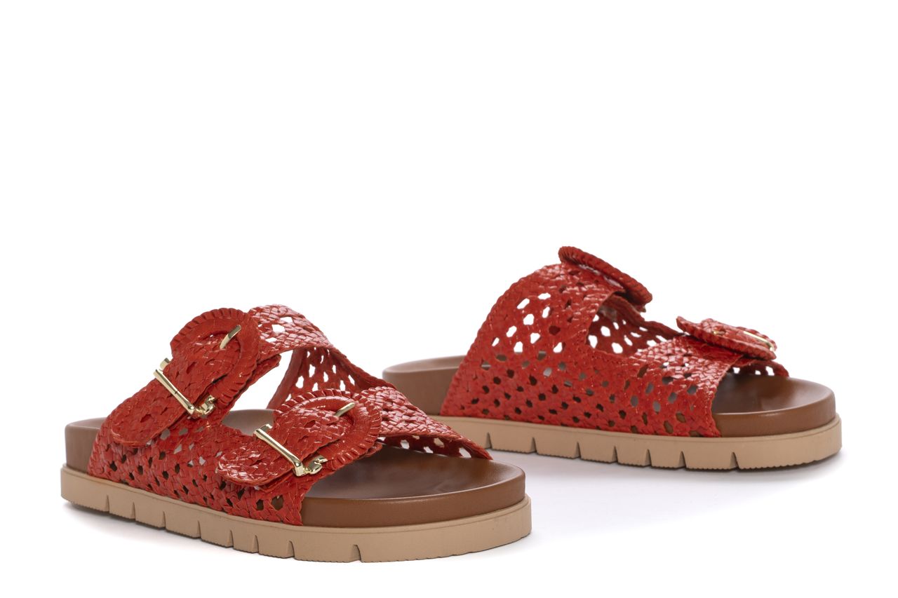 SANDALIA PLANA FUSSBETT CAIMAN MANDARINA