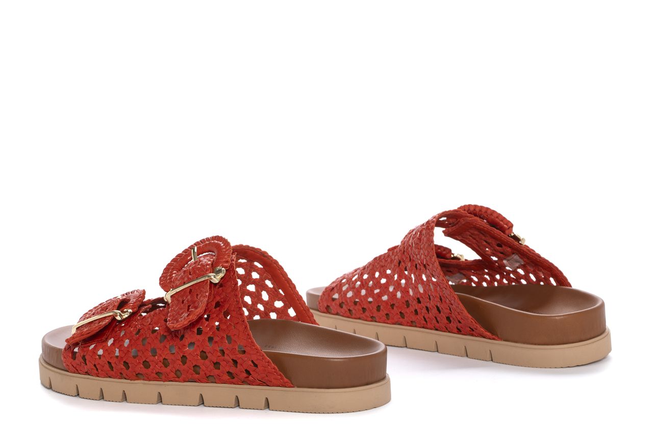 SANDALIA PLANA FUSSBETT CAIMAN MANDARINA