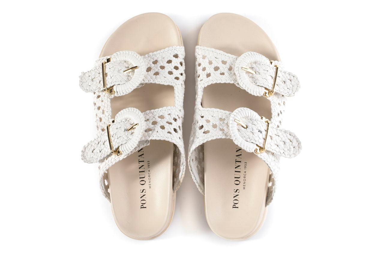 SANDALIA PLANA FUSSBETT CAIMAN WET MILK