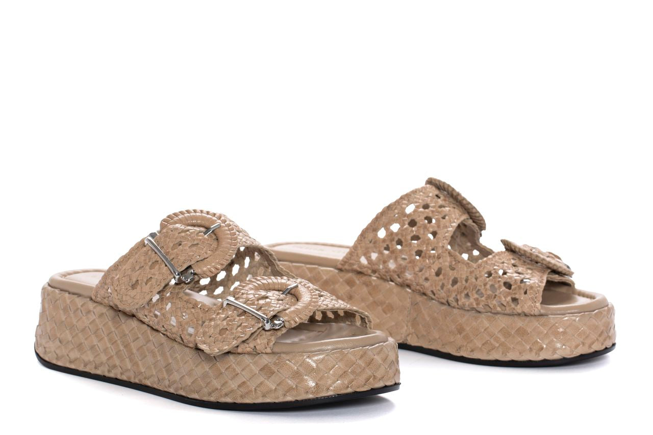 SANDALIA PLATAFORMA MAUI TRENZADO 8MM FUMO