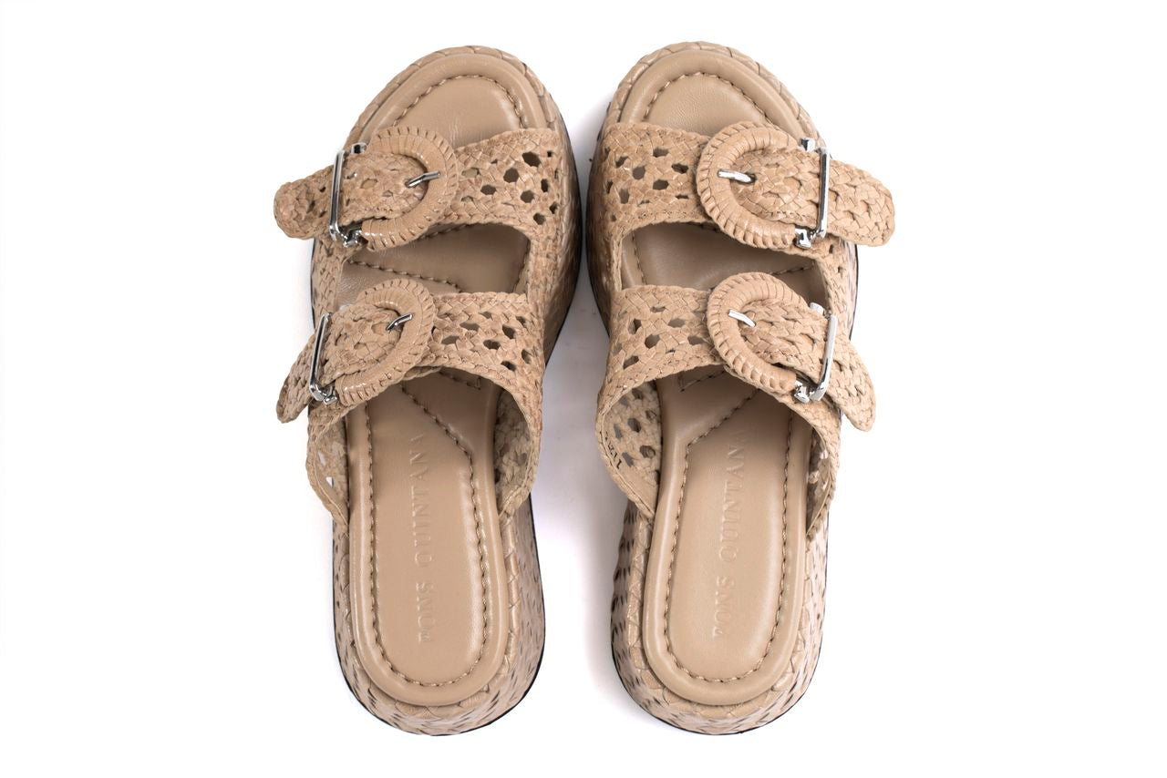 SANDALIA PLATAFORMA MAUI TRENZADO 8MM FUMO