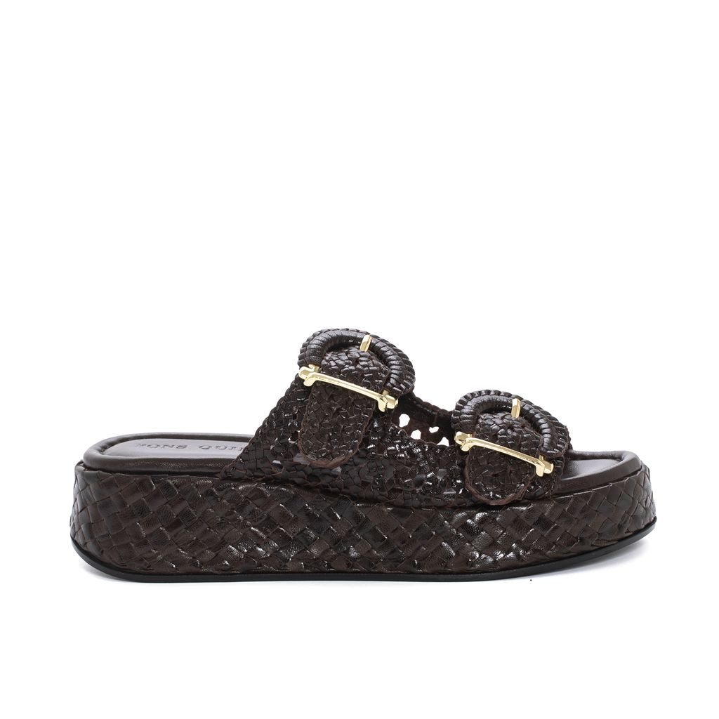 SANDALIA PLATAFORMA MAUI TRENZADO 8 MM CAFE