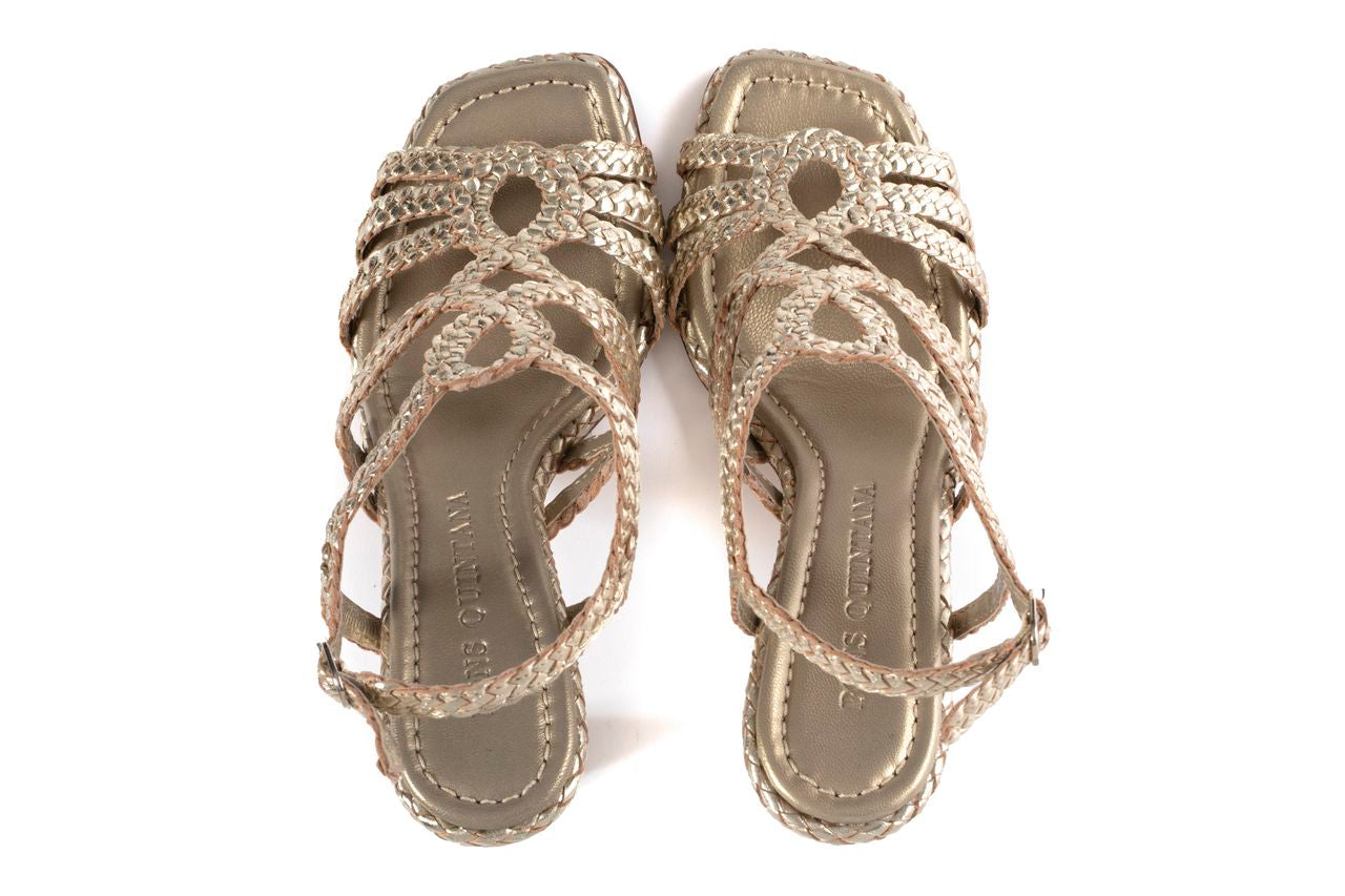 SANDALIA TACON FIJI METAL PLATINO