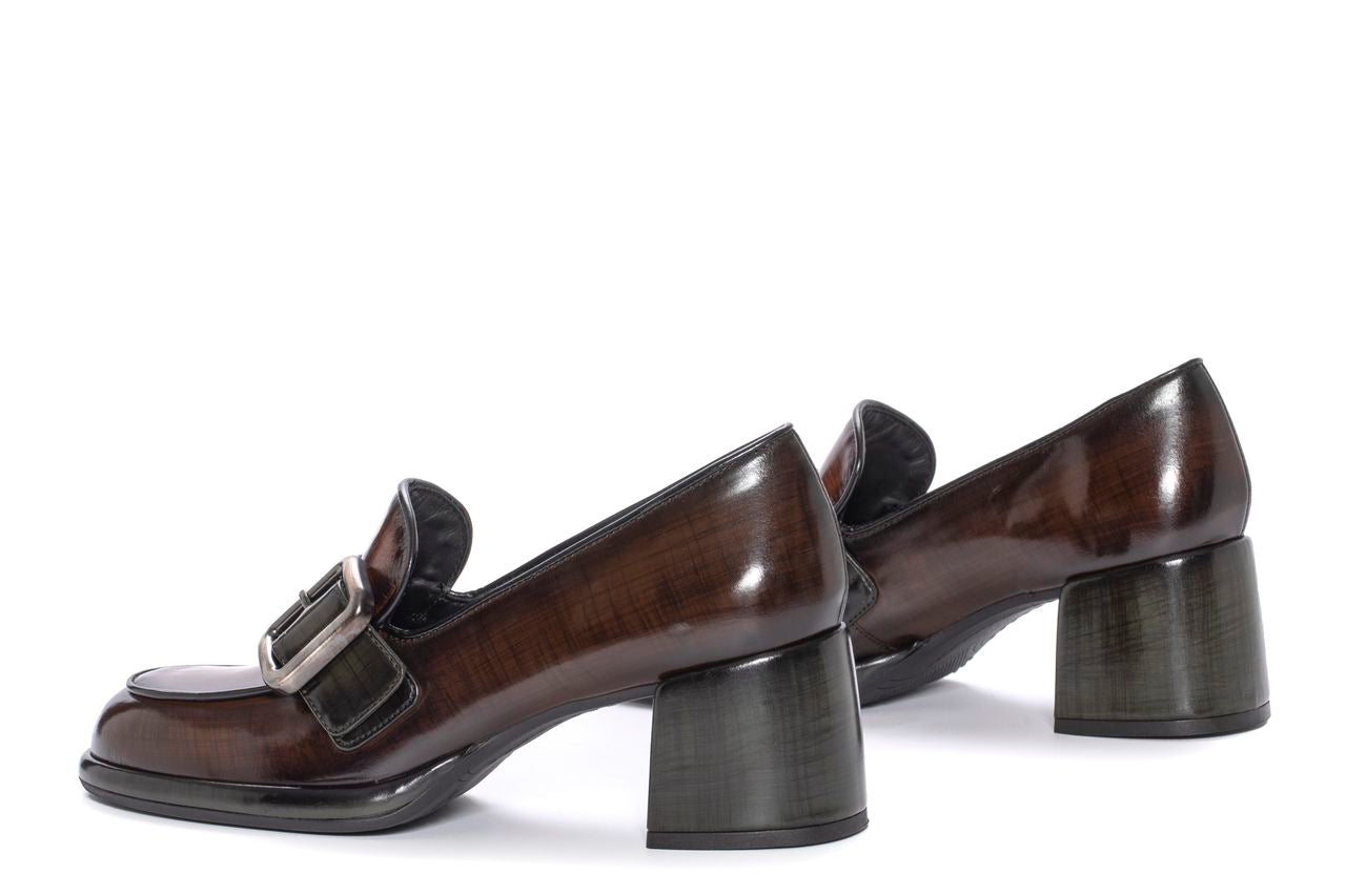 MOCCASIN HEEL EMILIA COMBI NEPAL EBONY