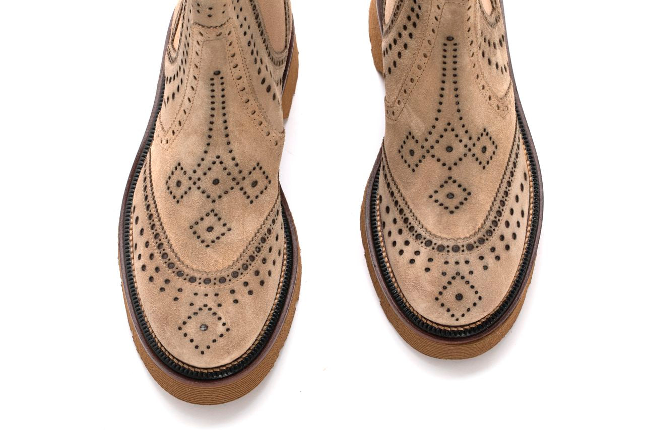 BOTIN PLATAFORMA JIMMY VELOUR CAMEL