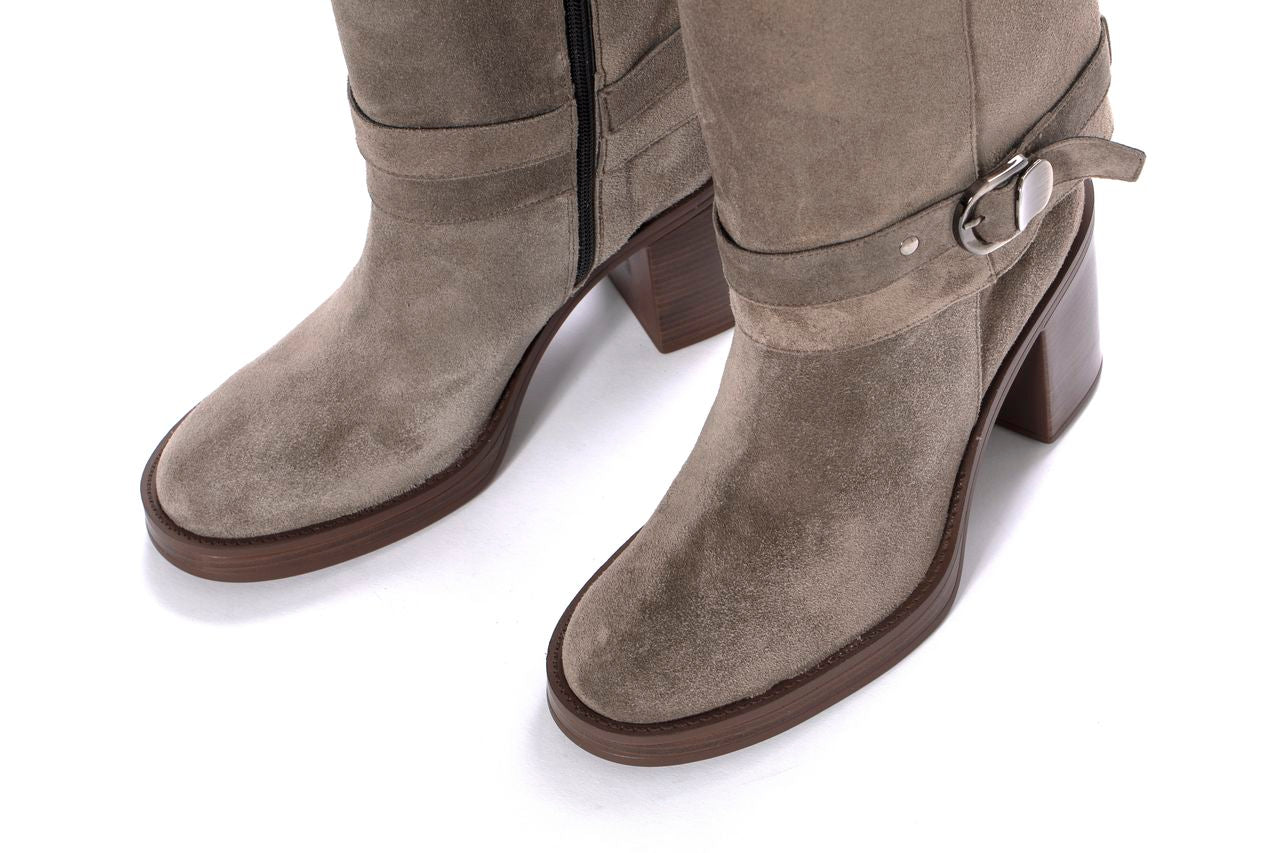 BOTA TACON MABEL VELOUR TOPO