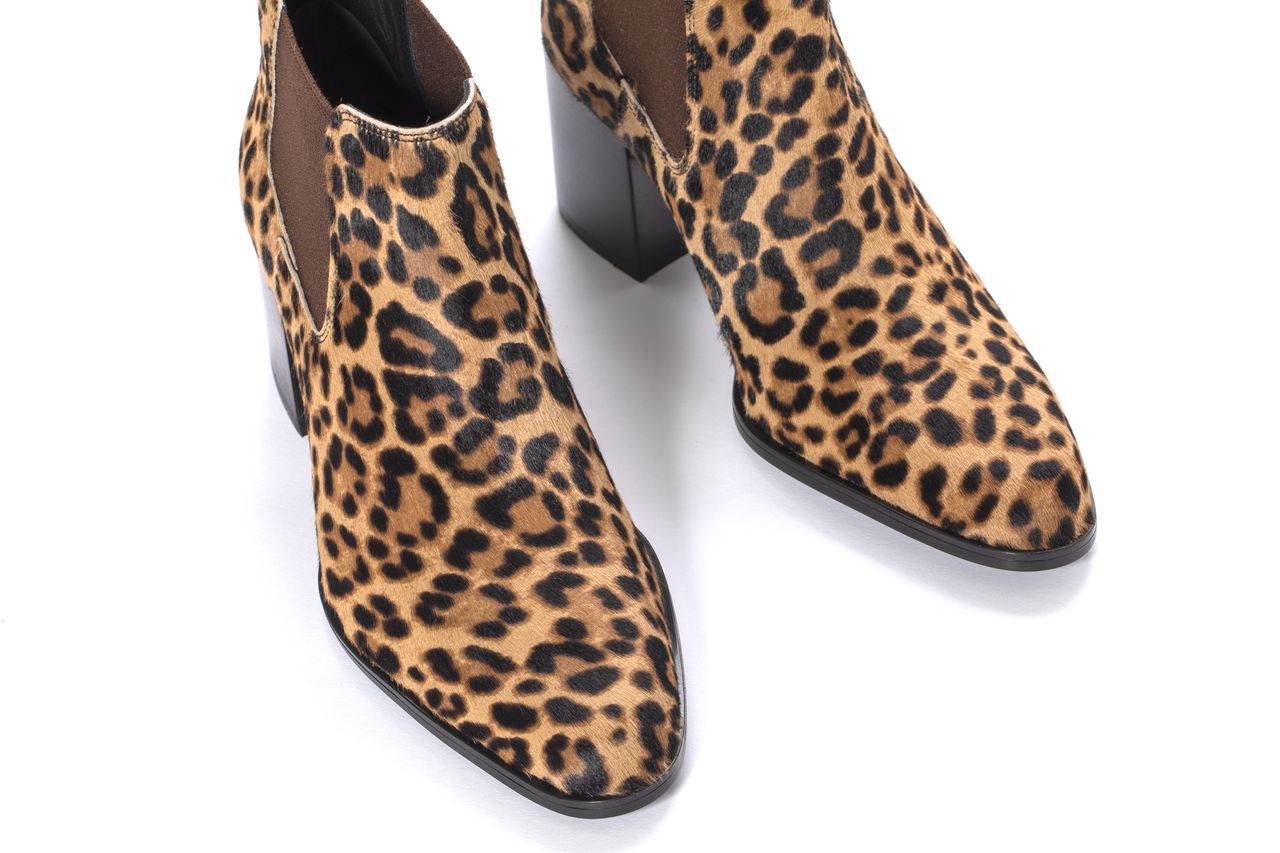 MEGHAN PONY MACULATTO BEIGE HEEL BOOT