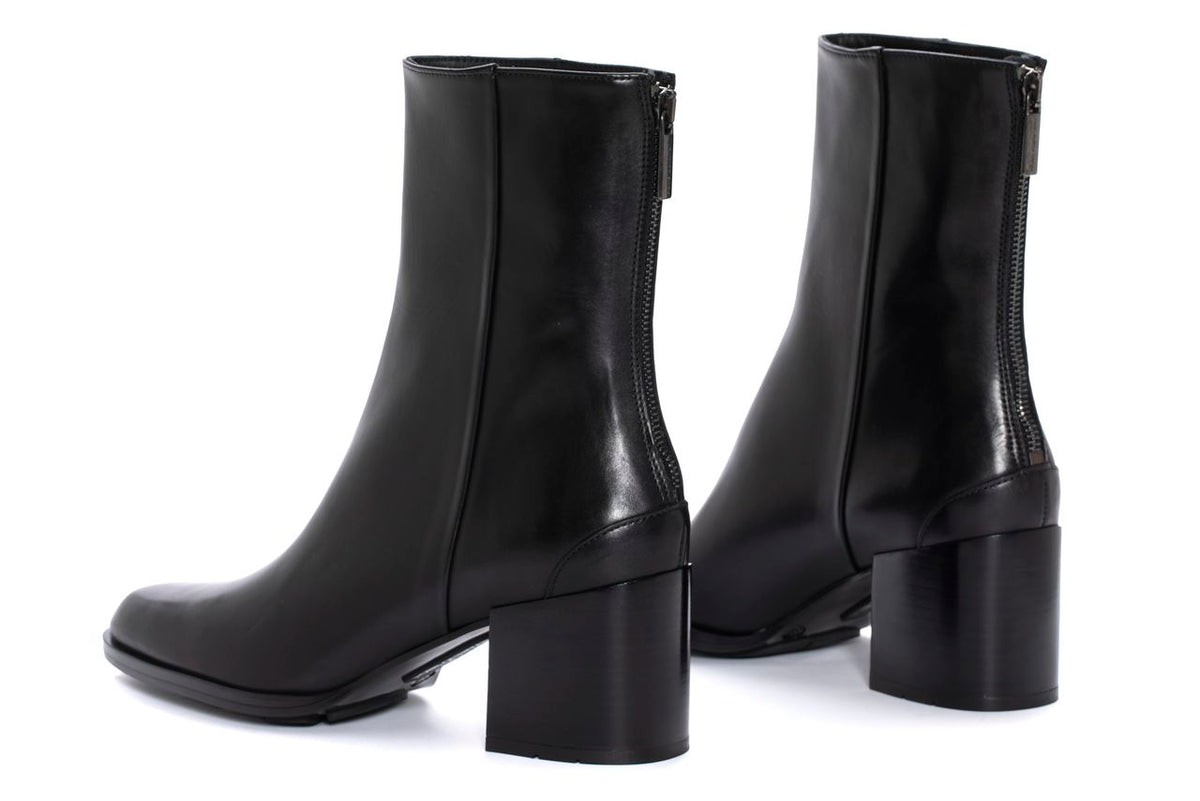 MEGHAN BABY CALF BLACK HEEL ANKLE BOOT