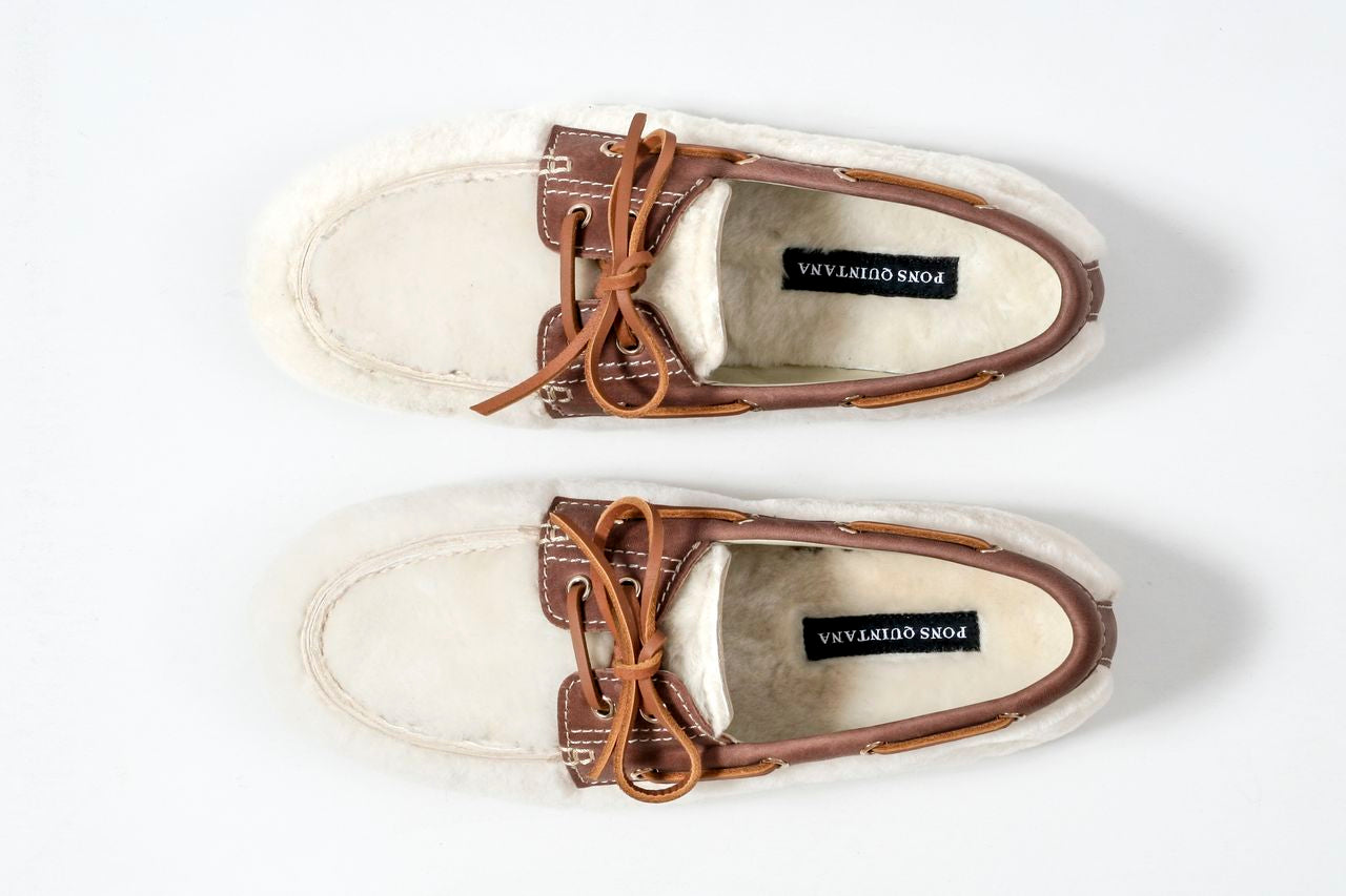 MOCASIN NAUTICO LINA MOUTON BEIGE+MAKETE TOFFE