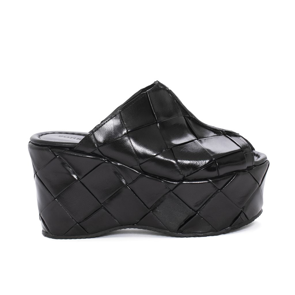 SANDALIA PLATAFORMA ELISA TRENZADO 3,5 CM NEGRO