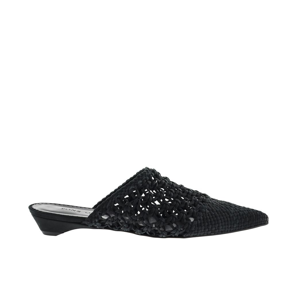 SANDALIA PLANA LUCY VELVET NEGRO