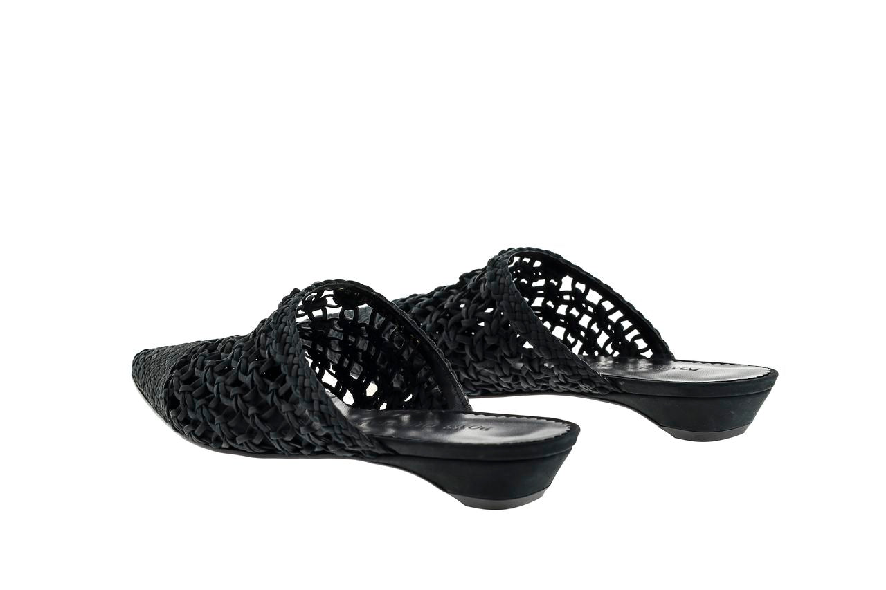SANDALIA PLANA LUCY VELVET NEGRO