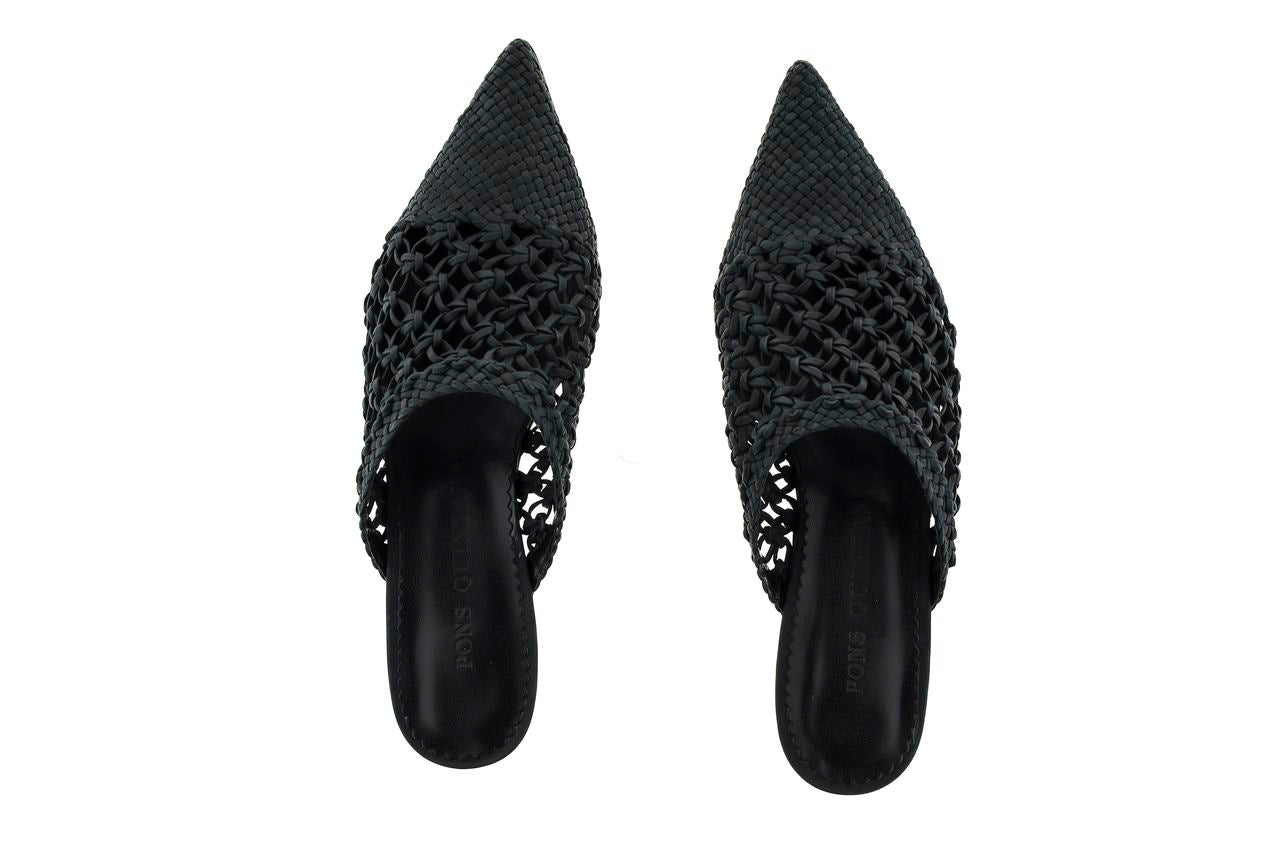 SANDALIA PLANA LUCY VELVET NEGRO