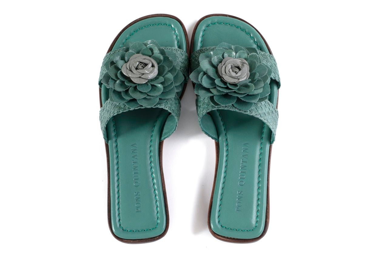 SANDALIA PLANA TINA PETROL