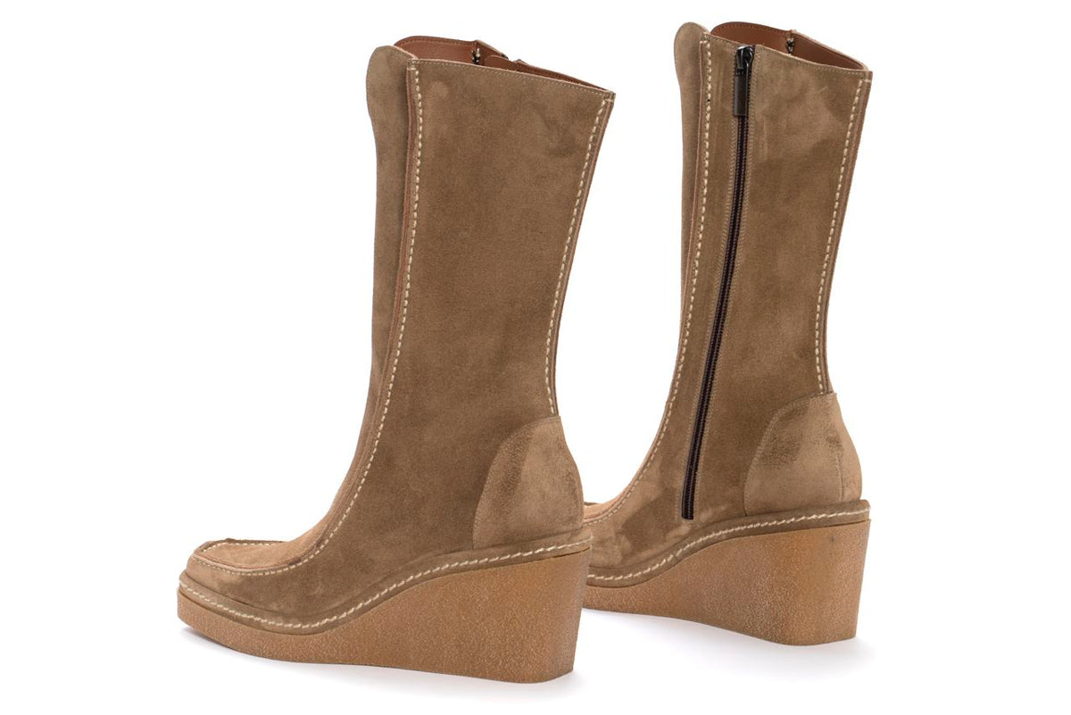 BOTA ESTELA VELOUR TAUPE