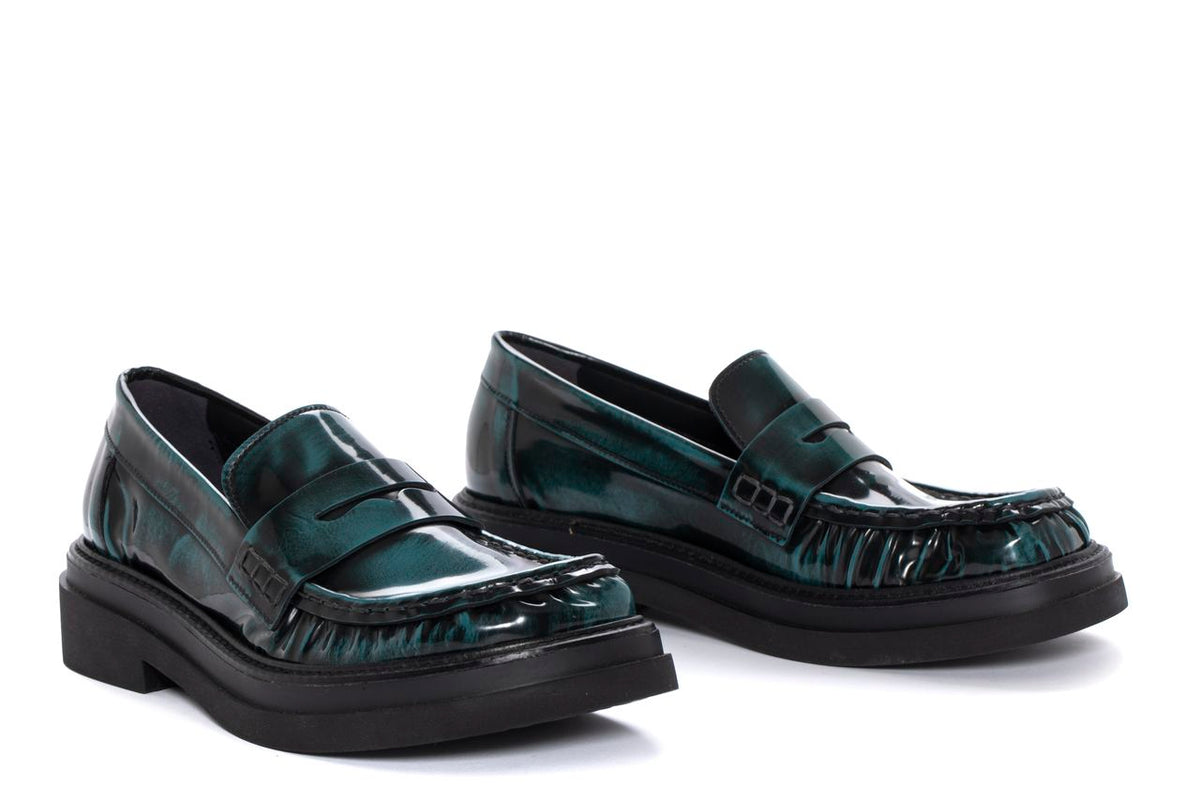 MOCASIN PLATAFORMA CORAL SPAZZOLATO AQUA