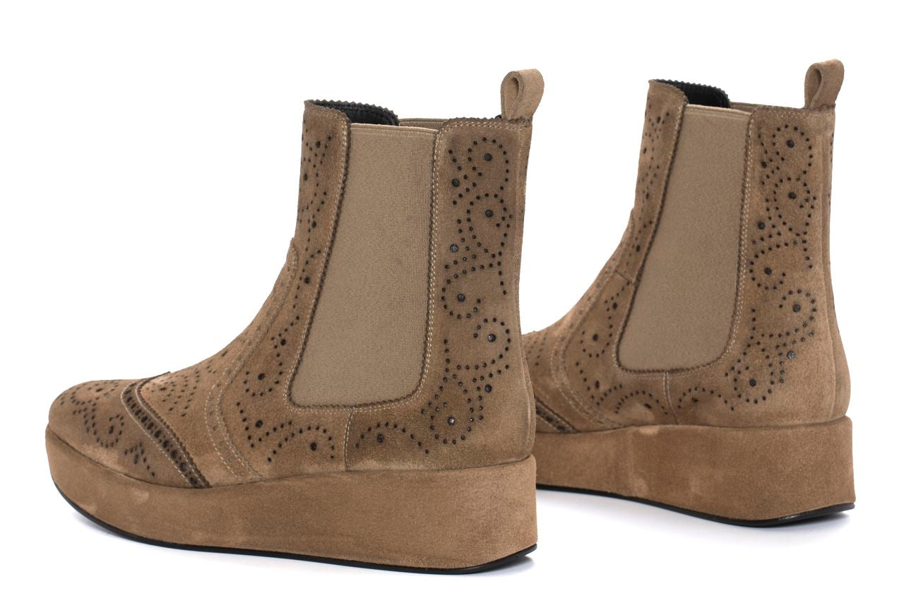BOTIN PLATAFORMA CERTIER VELOUR TAUPE
