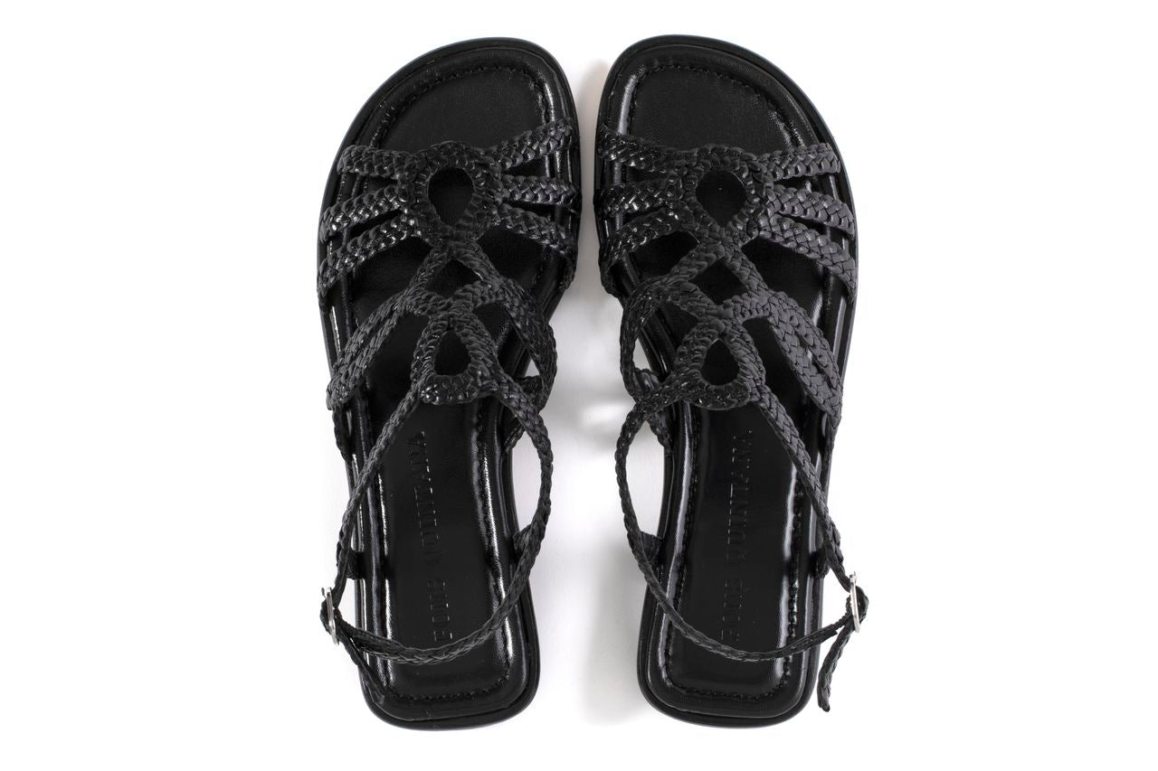 TINA BLACK FLAT SANDAL