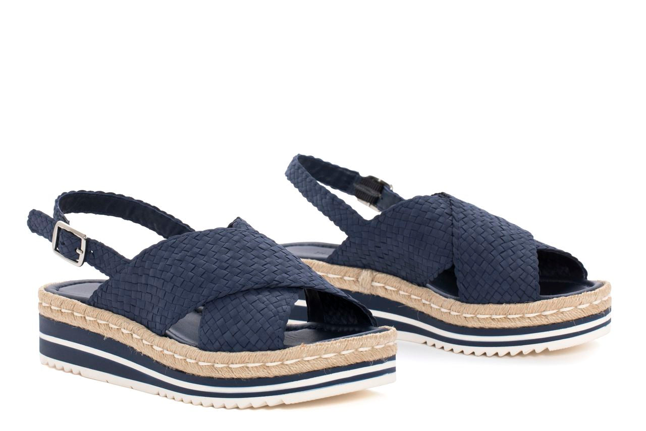 SANDALIA PLATAFORMA MILAN VELVET AZULON