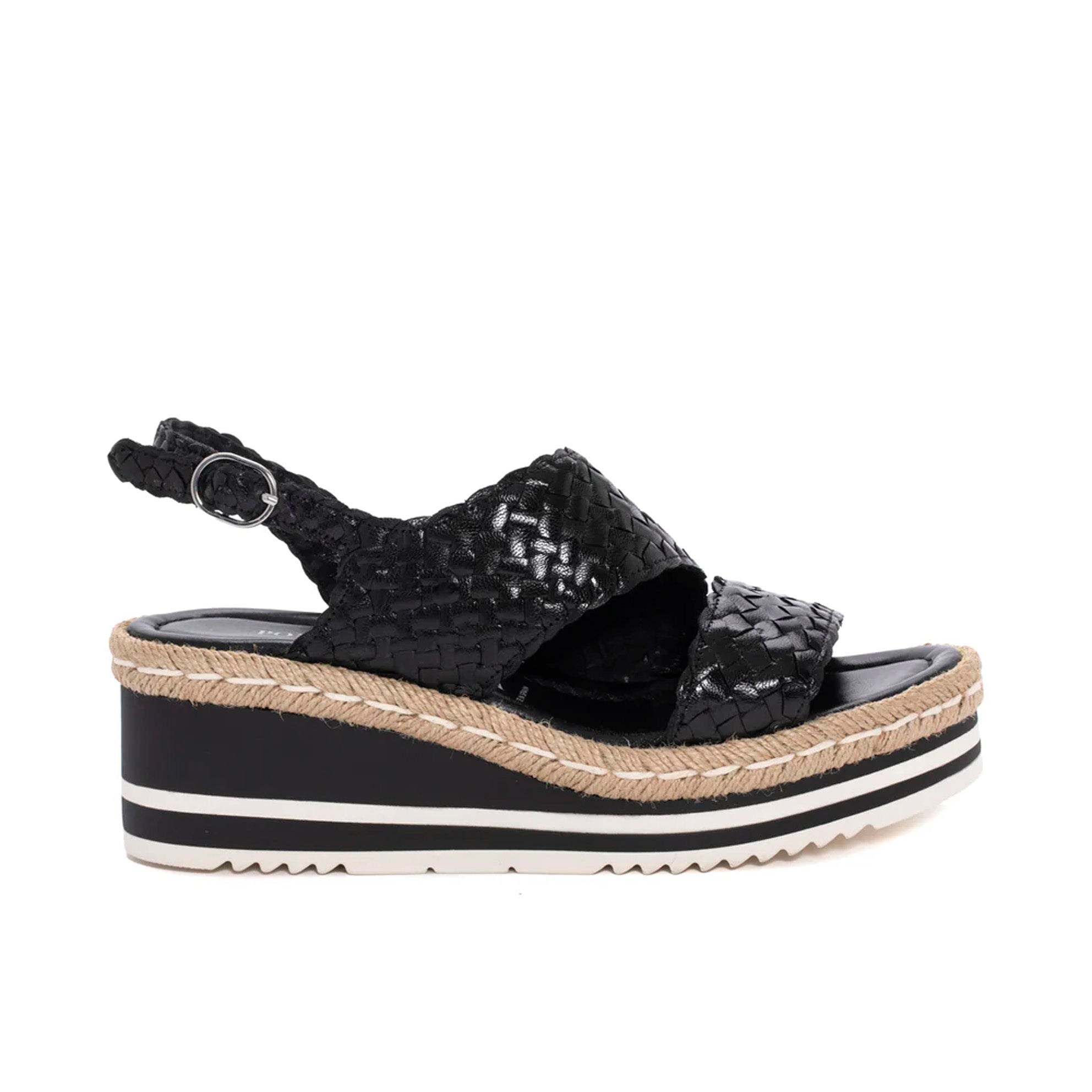 BLACK PADOVA PLATFORM SANDAL