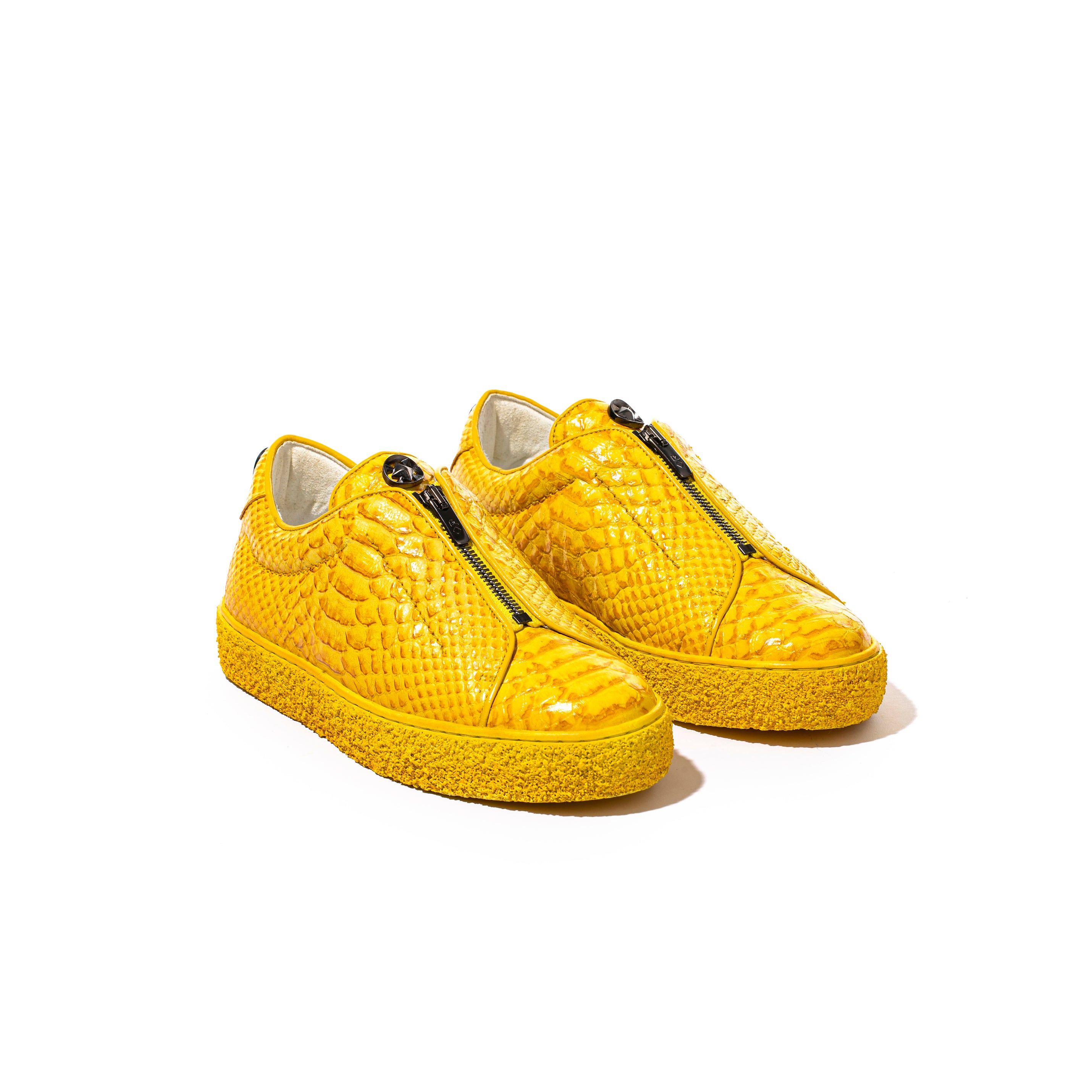 Yellow store leather sneakers