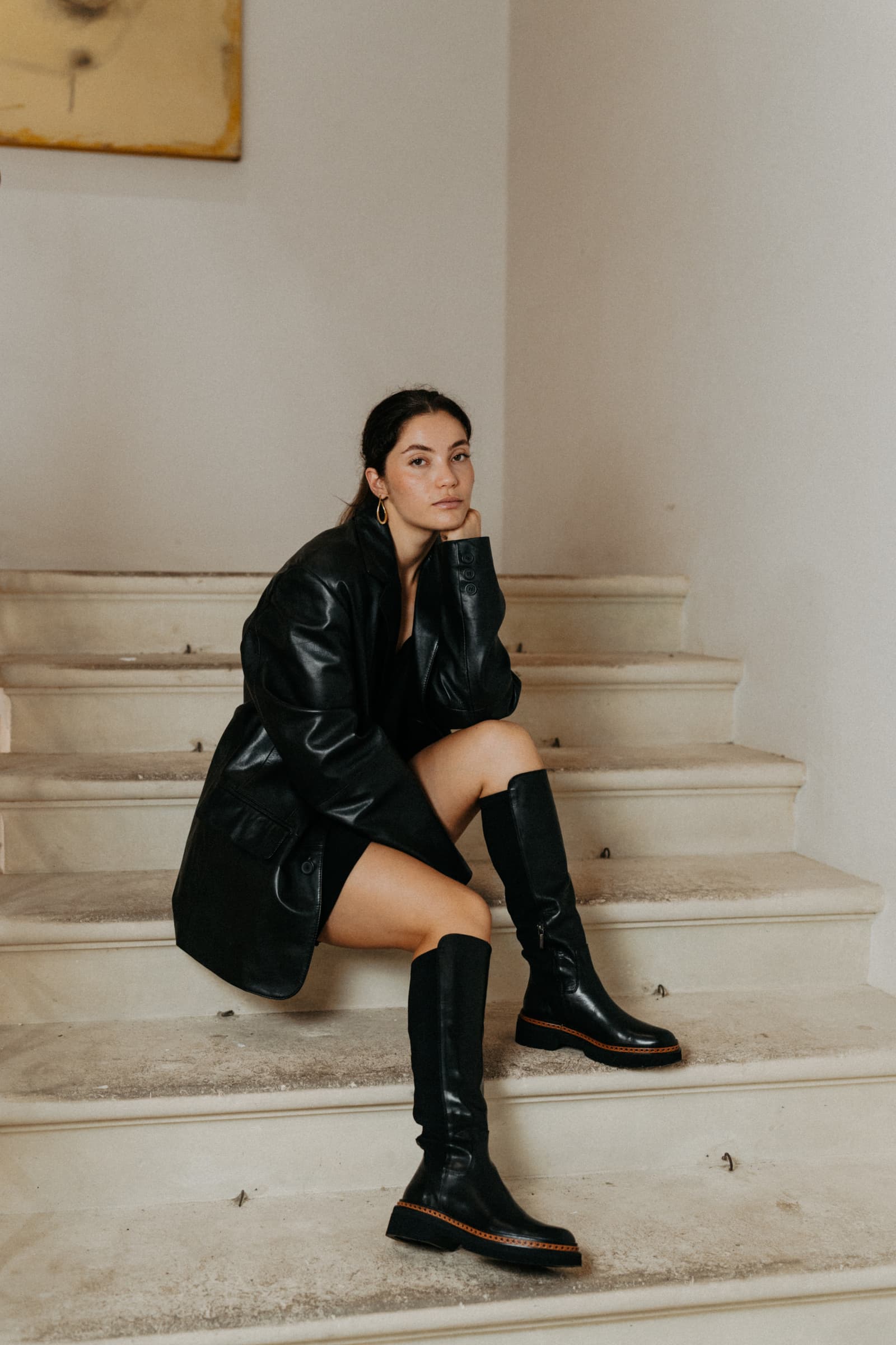 BOTA PLATAFORMA YANNY BABY CALF NEGRO