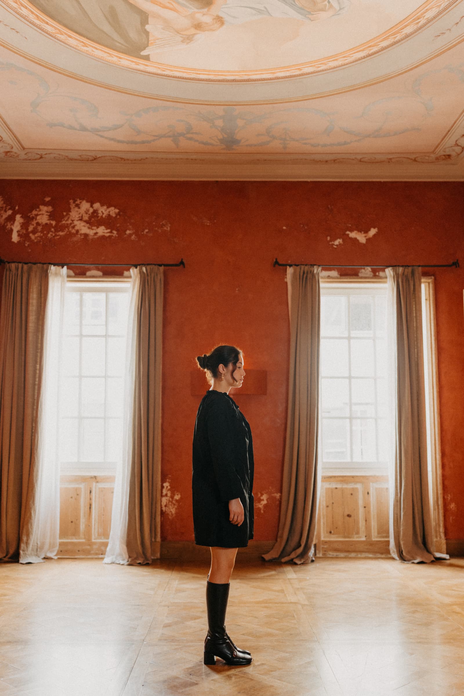 BOTA TACON VICHY BABY CALF + NAPA STRECH NEGRO