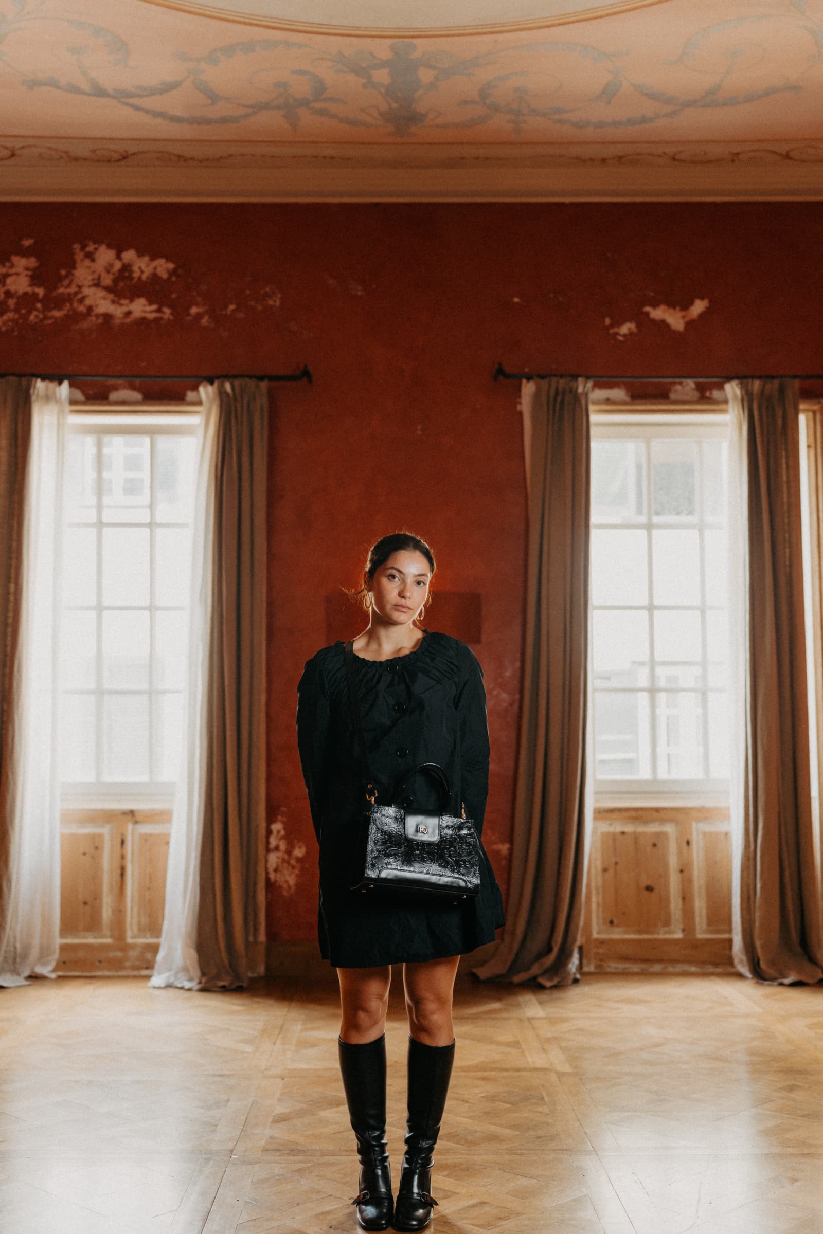 BOLSO DE MANO V178 CHARRO+NEPAL NEGRO