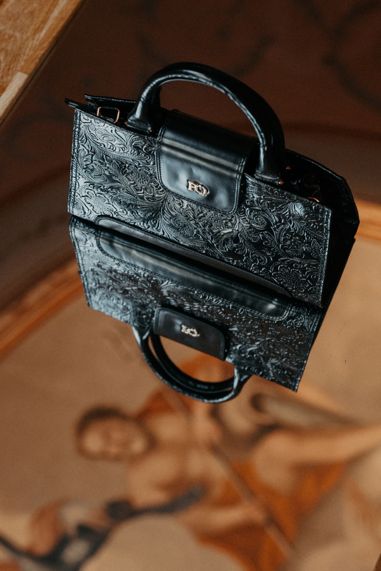 BOLSO DE MANO V178 CHARRO+NEPAL NEGRO