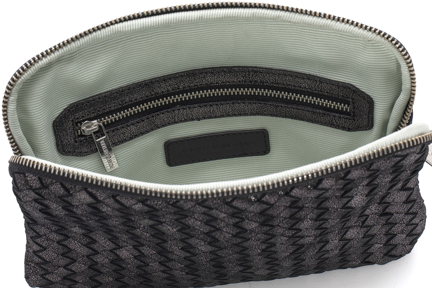 BOLSO DE MANO V015 TRENZADO CARUSSO ANTRACITA