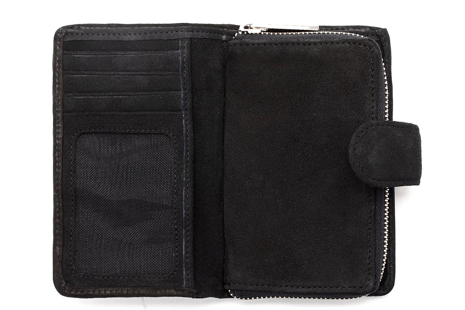 BRAIDED SUEDE BLACK WALLET