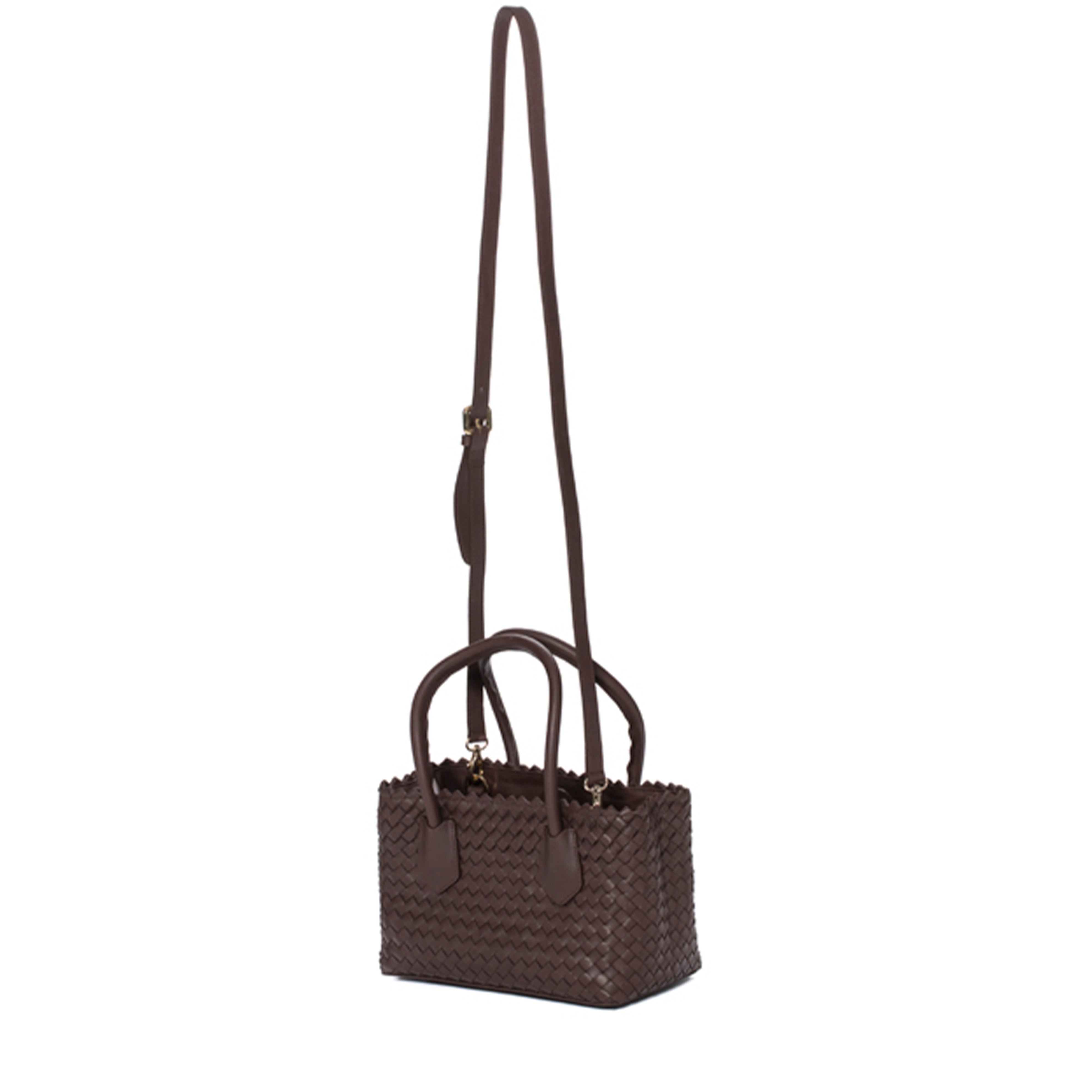 MINI HANDBAG V141 BRAIDED EBONY