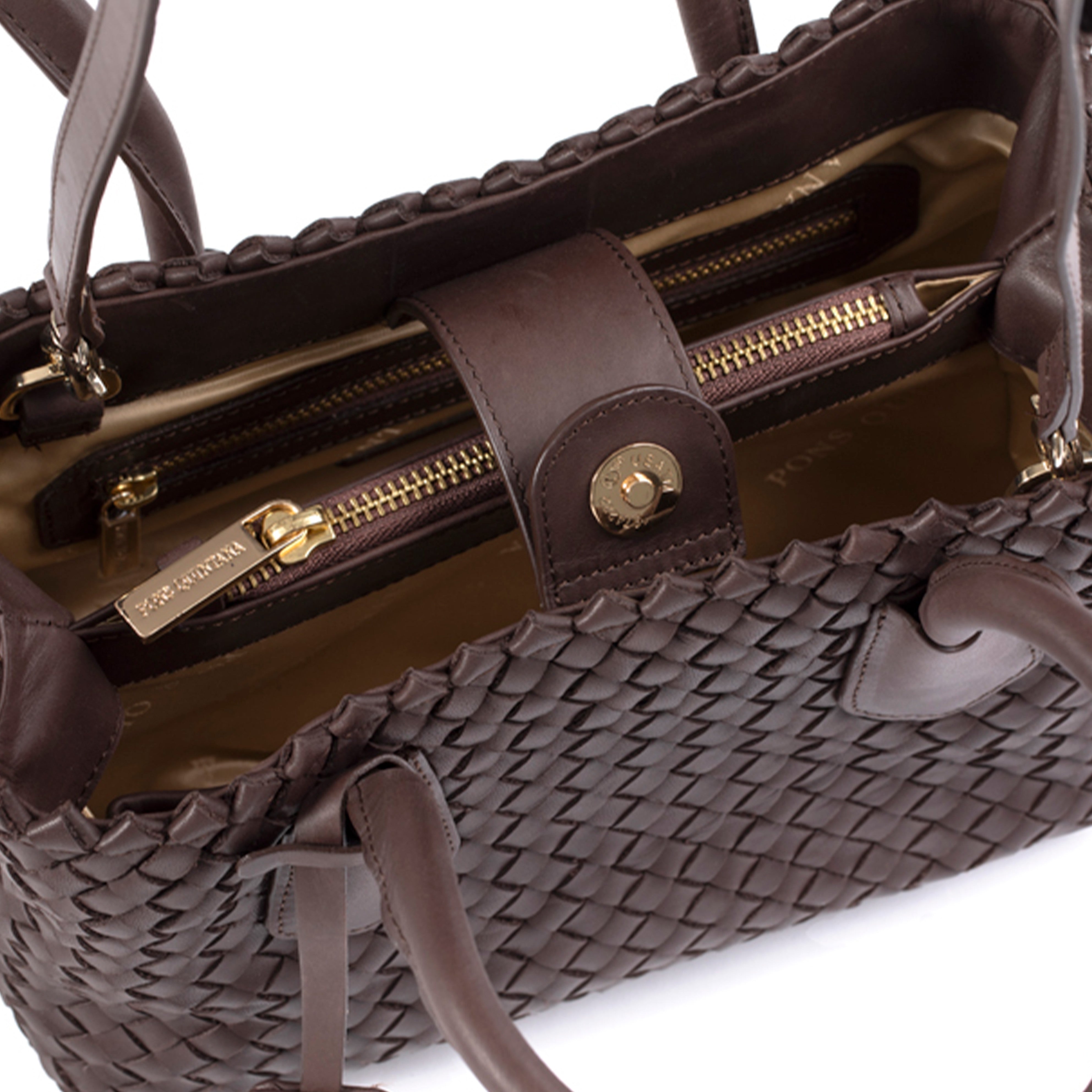 MINI HANDBAG V141 BRAIDED EBONY