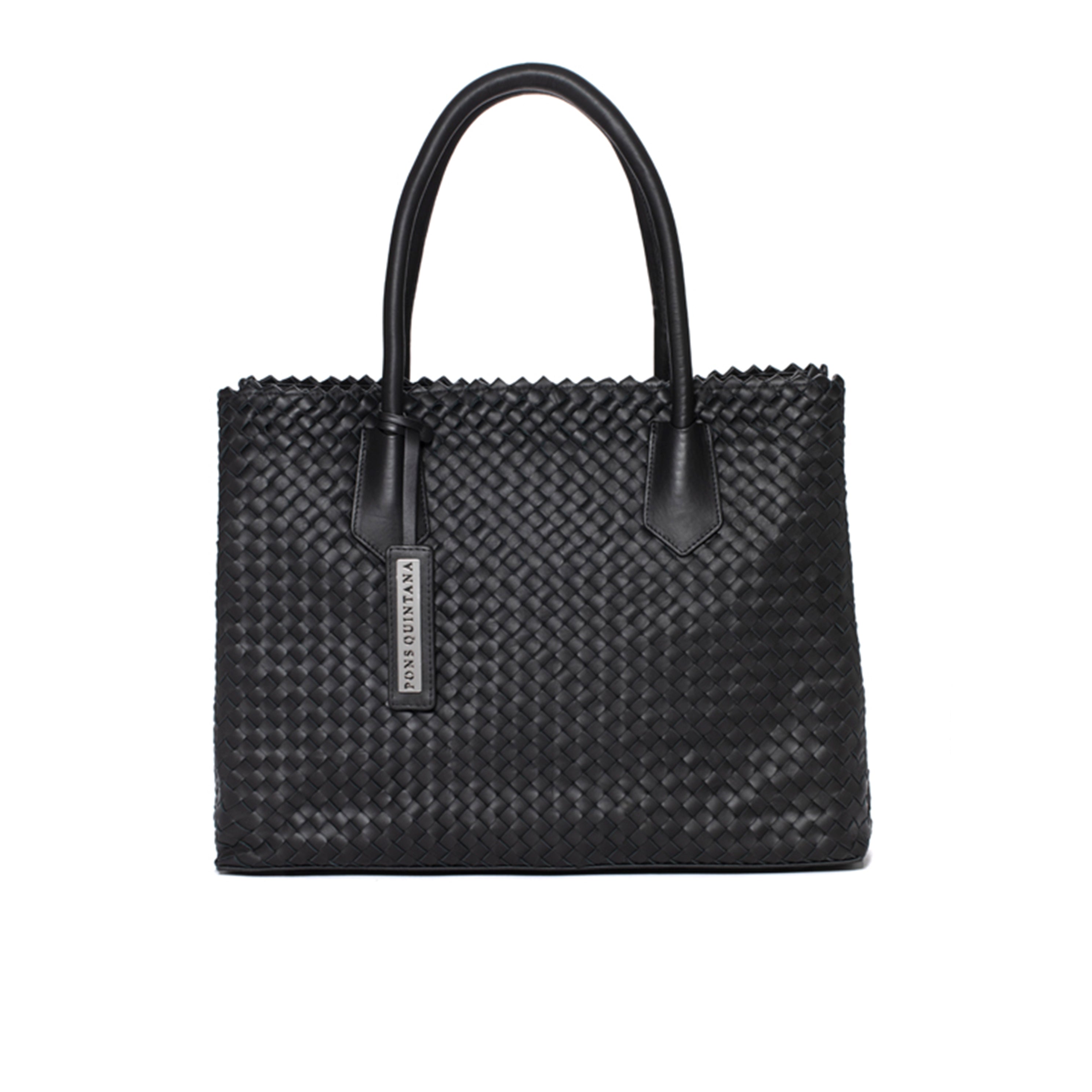 V142 BLACK BRAIDED HANDBAG