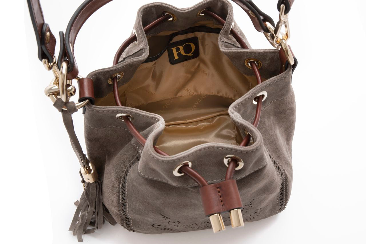 BOLSO DE MANO V171 VELOUR TOPO