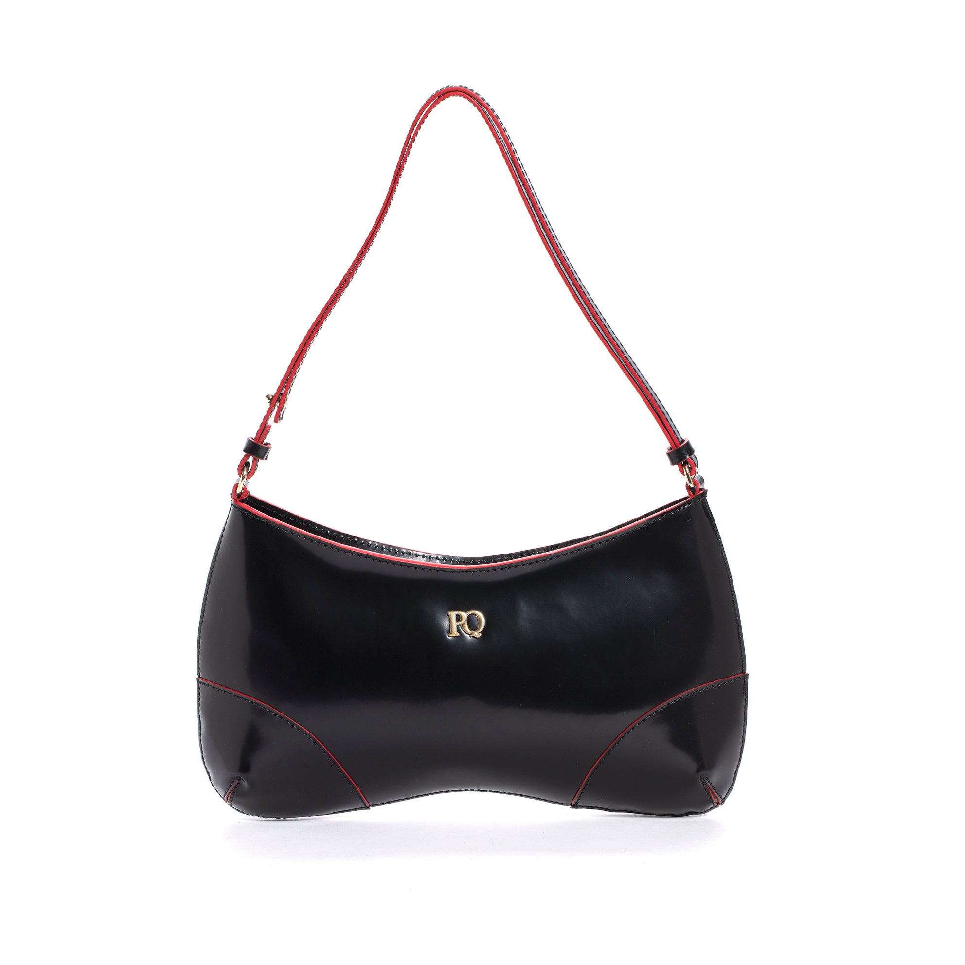 V180 SPAZZOLATO BLACK &amp; CHERRY HANDBAG