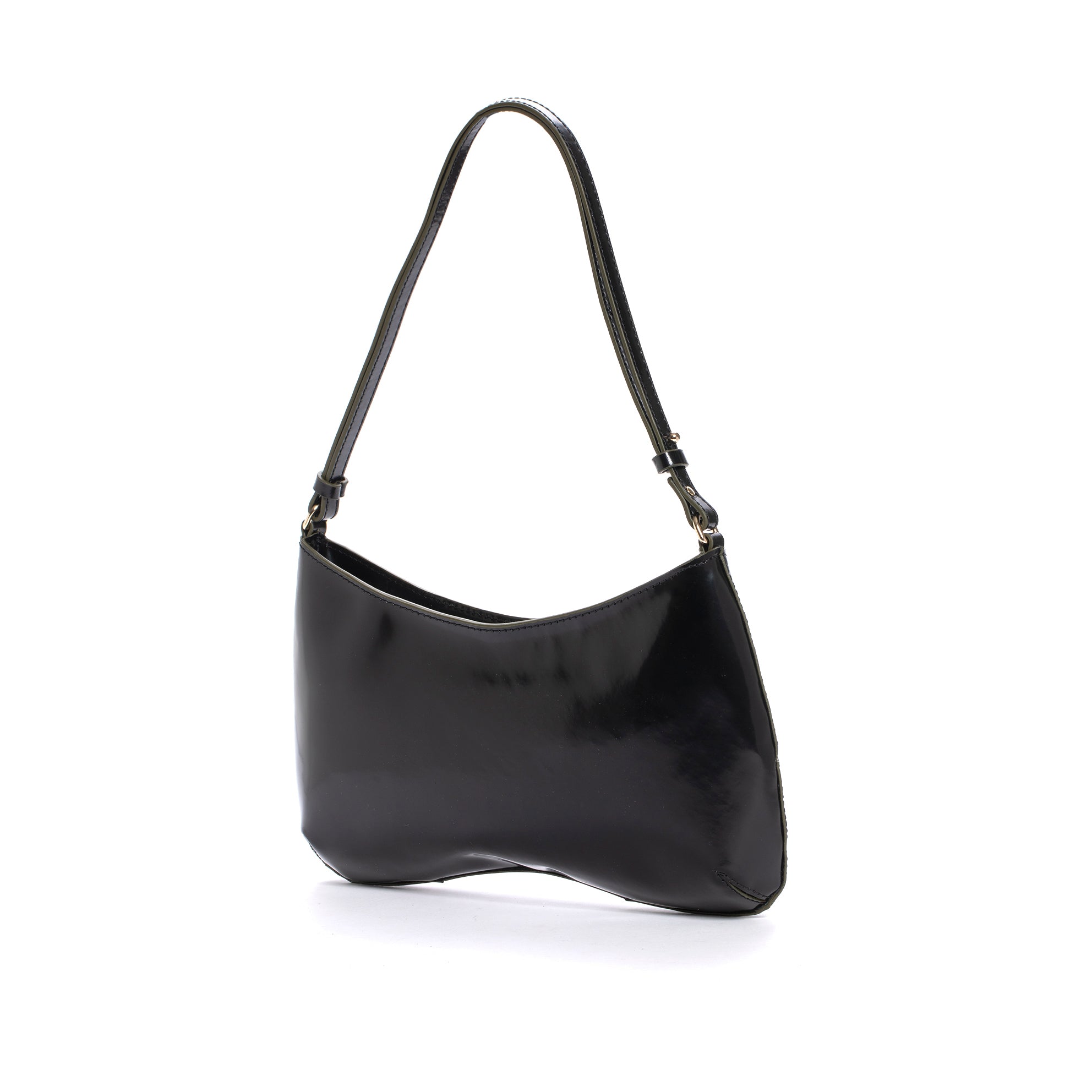 BOLSO DE MANO V180 SPAZZOLATO NEGRO & MUSGO