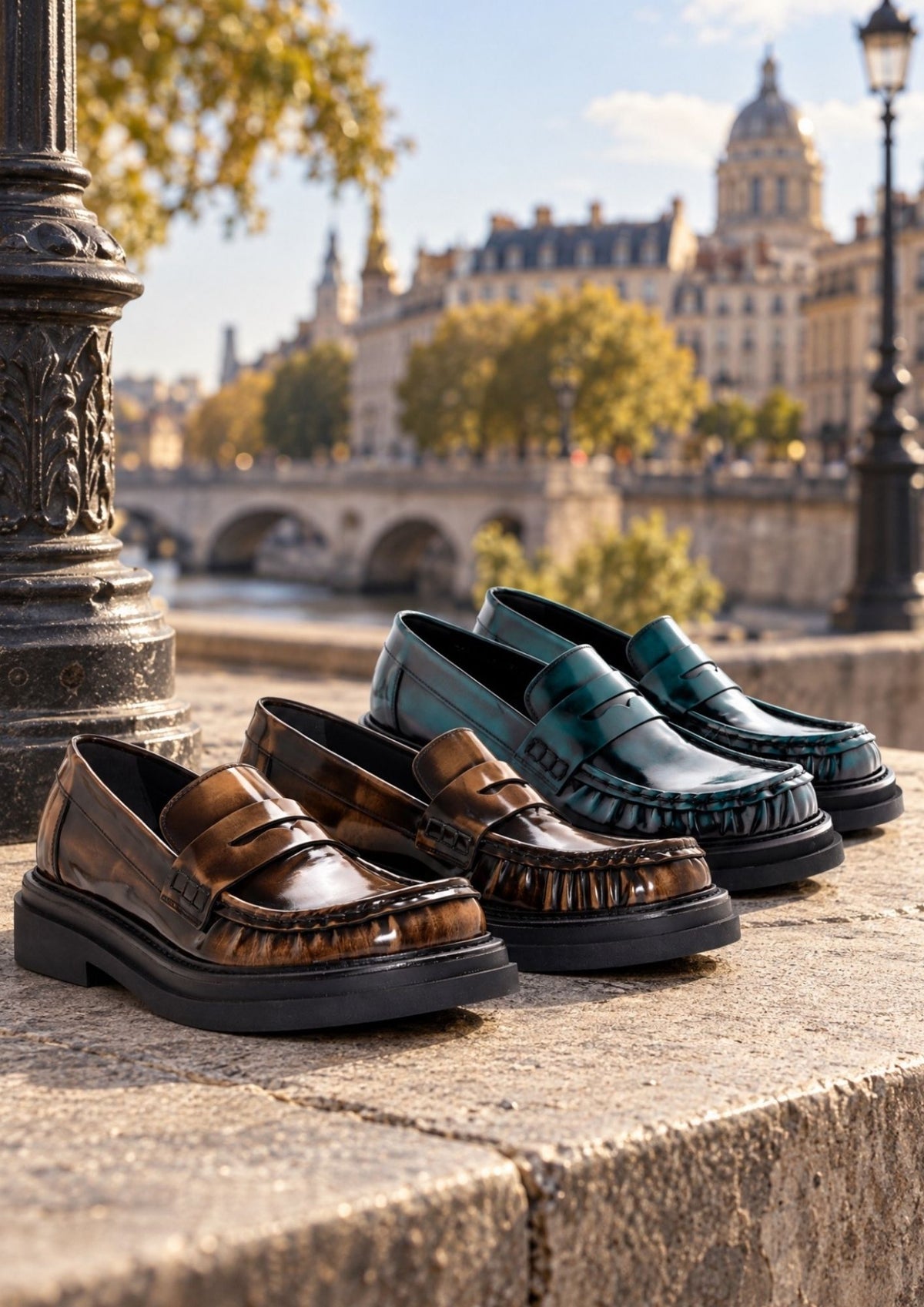 MOCASIN PLATAFORMA CORAL SPAZZOLATO AQUA