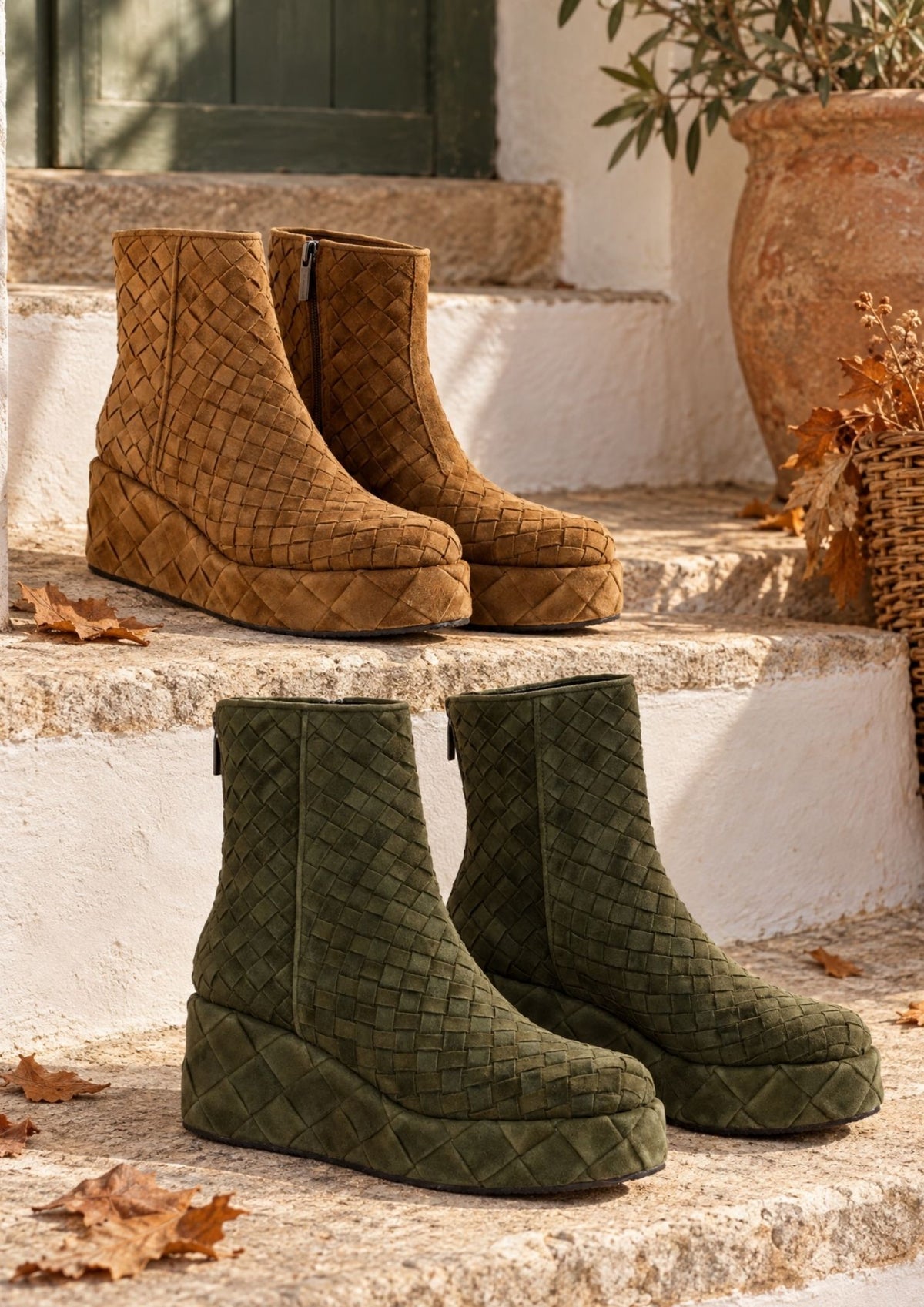 BOTIN PLATAFORMA DALIA VELOUR MUSGO