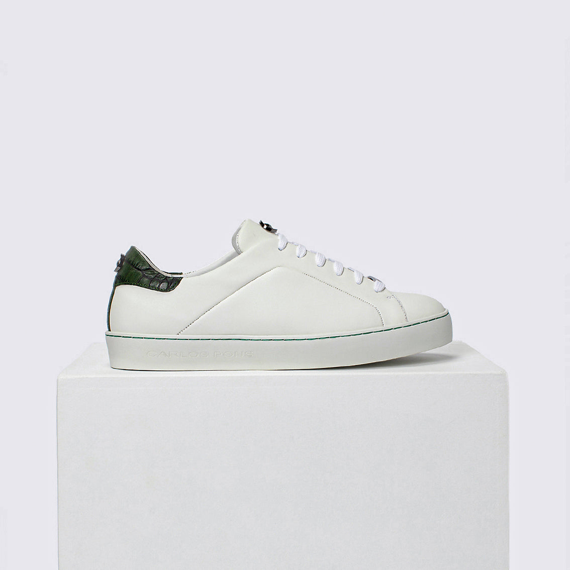 SNEAKER JADE NAPA BLANCO + COCCO MILITAR