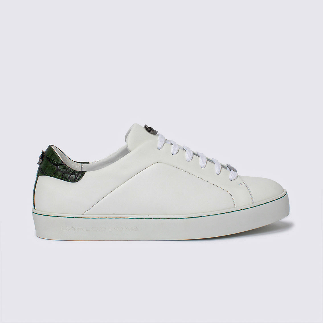 SNEAKER JADE NAPA BLANCO + COCCO MILITAR