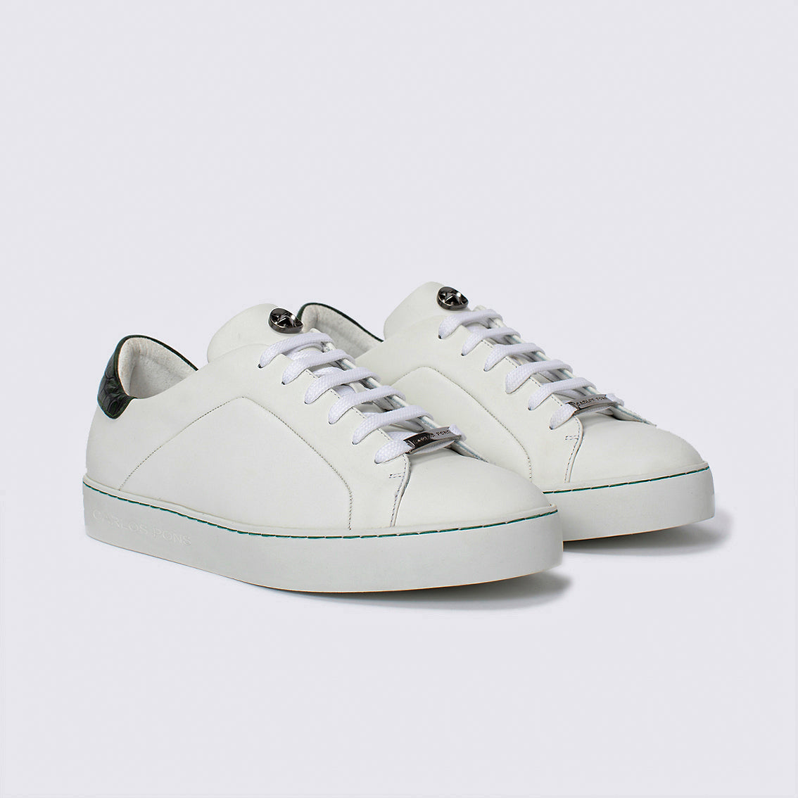 SNEAKER JADE NAPA BLANCO + COCCO MILITAR