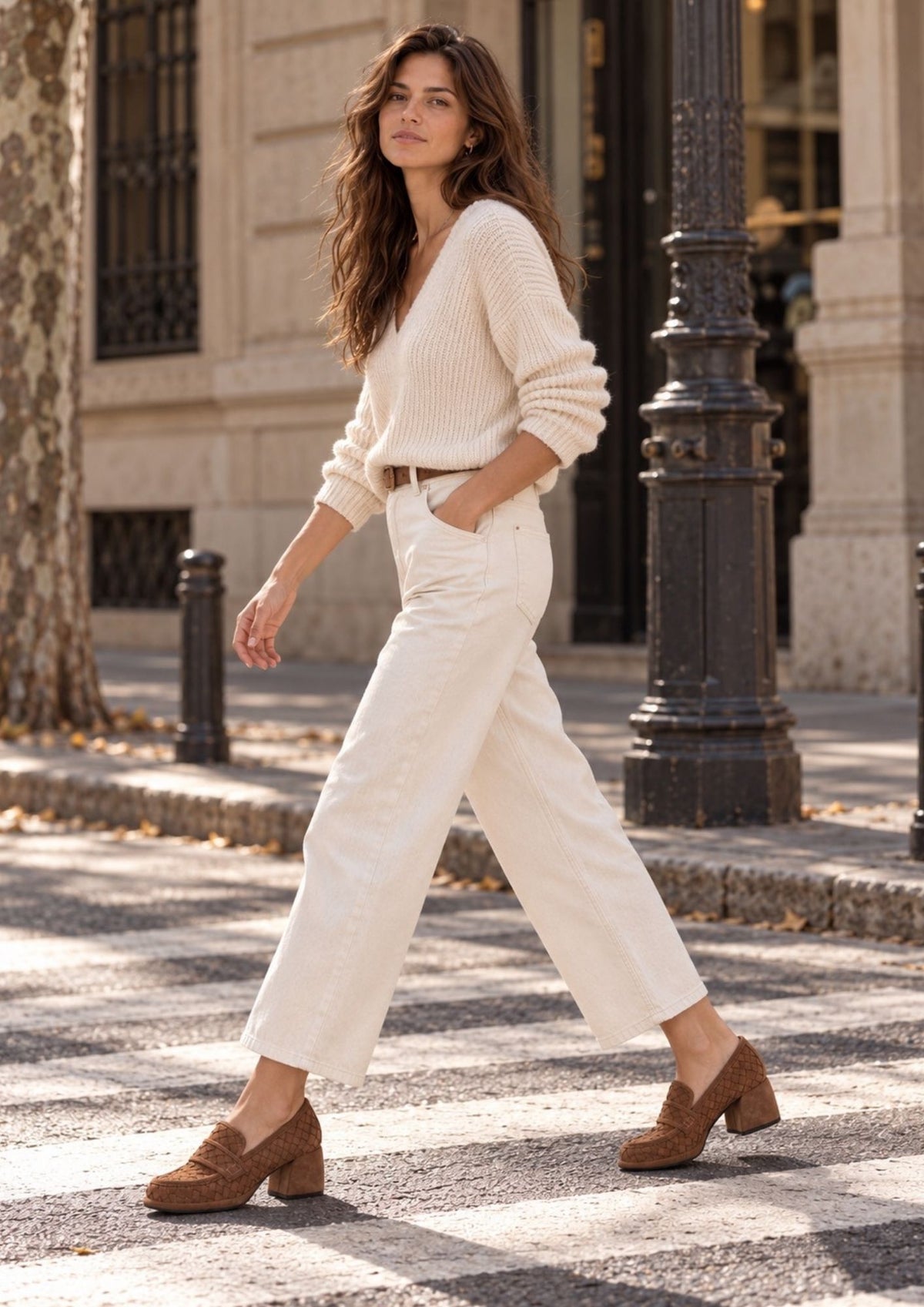 EMILIA 10MM LOAFER IN TOFFEE VELOUR